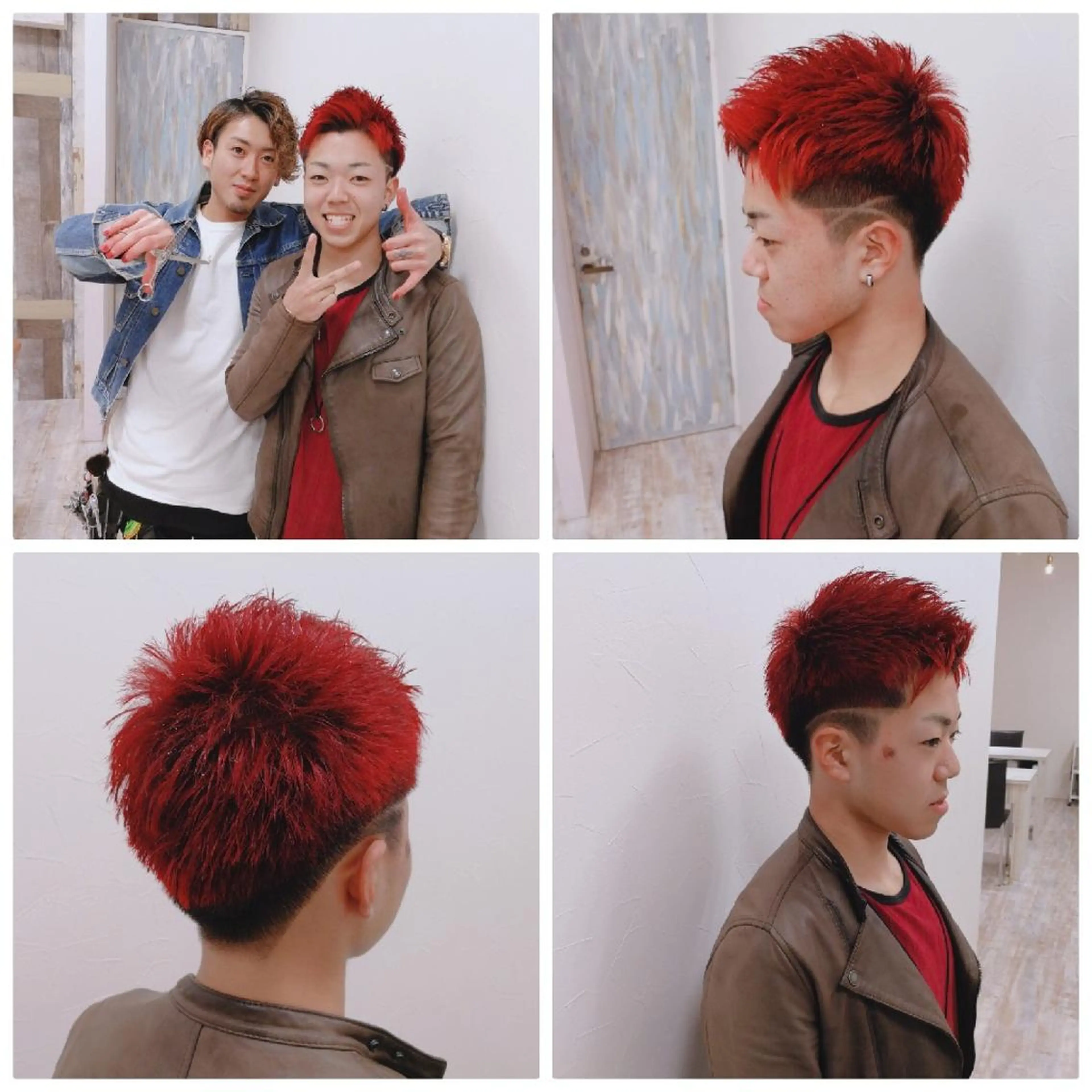 ショート カラー メンズ Aile所属・酸性ストレート／カラ ー/山下高明のヘアスタイル