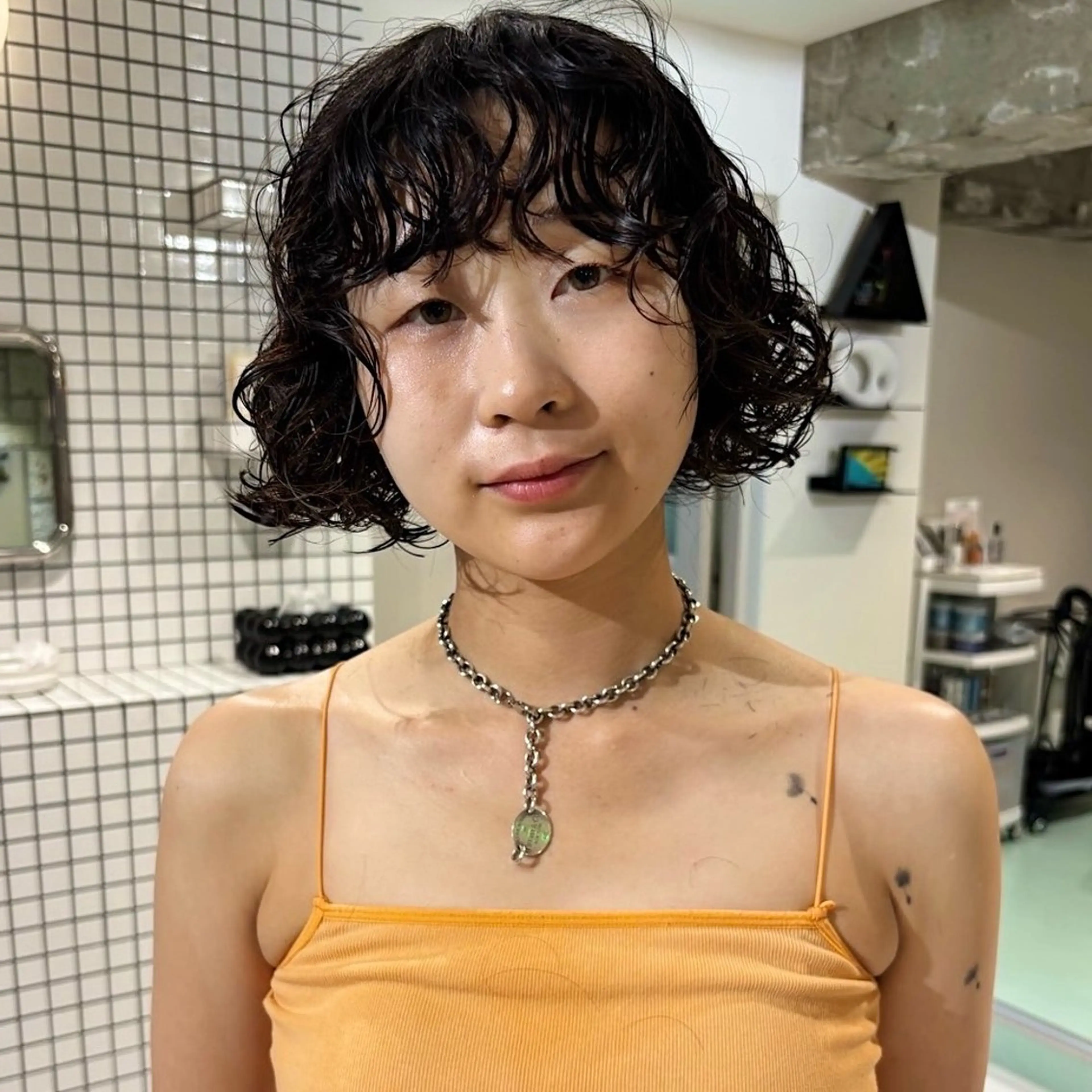 ショート パーマ カット パーマ トリートメント 丹所属・チヒロ/ ショートヘア/パーマのヘアスタイル