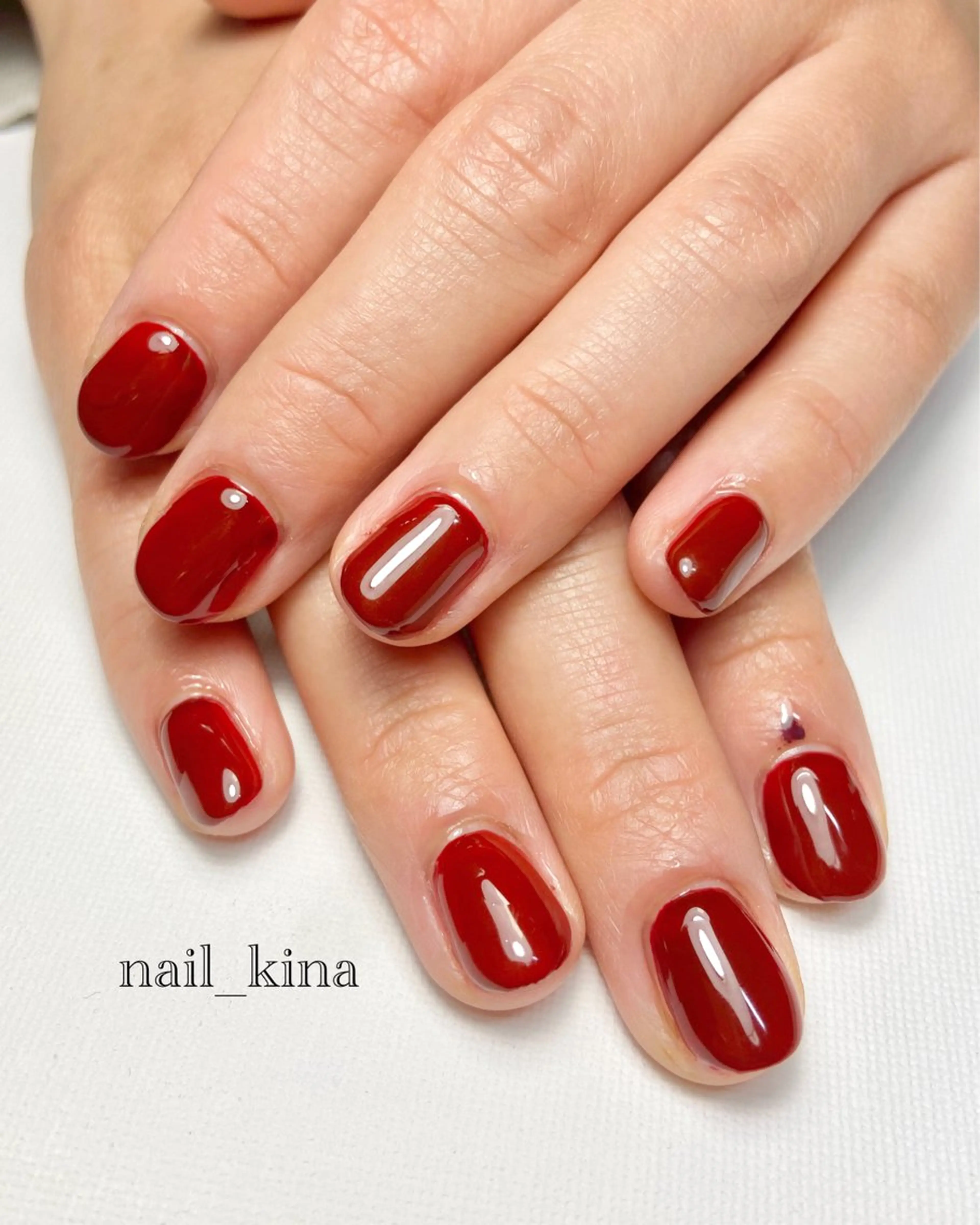 ネイル ボルドー ワンカラーネイル ハンドネイル nail_ kinaのネイルデザイン