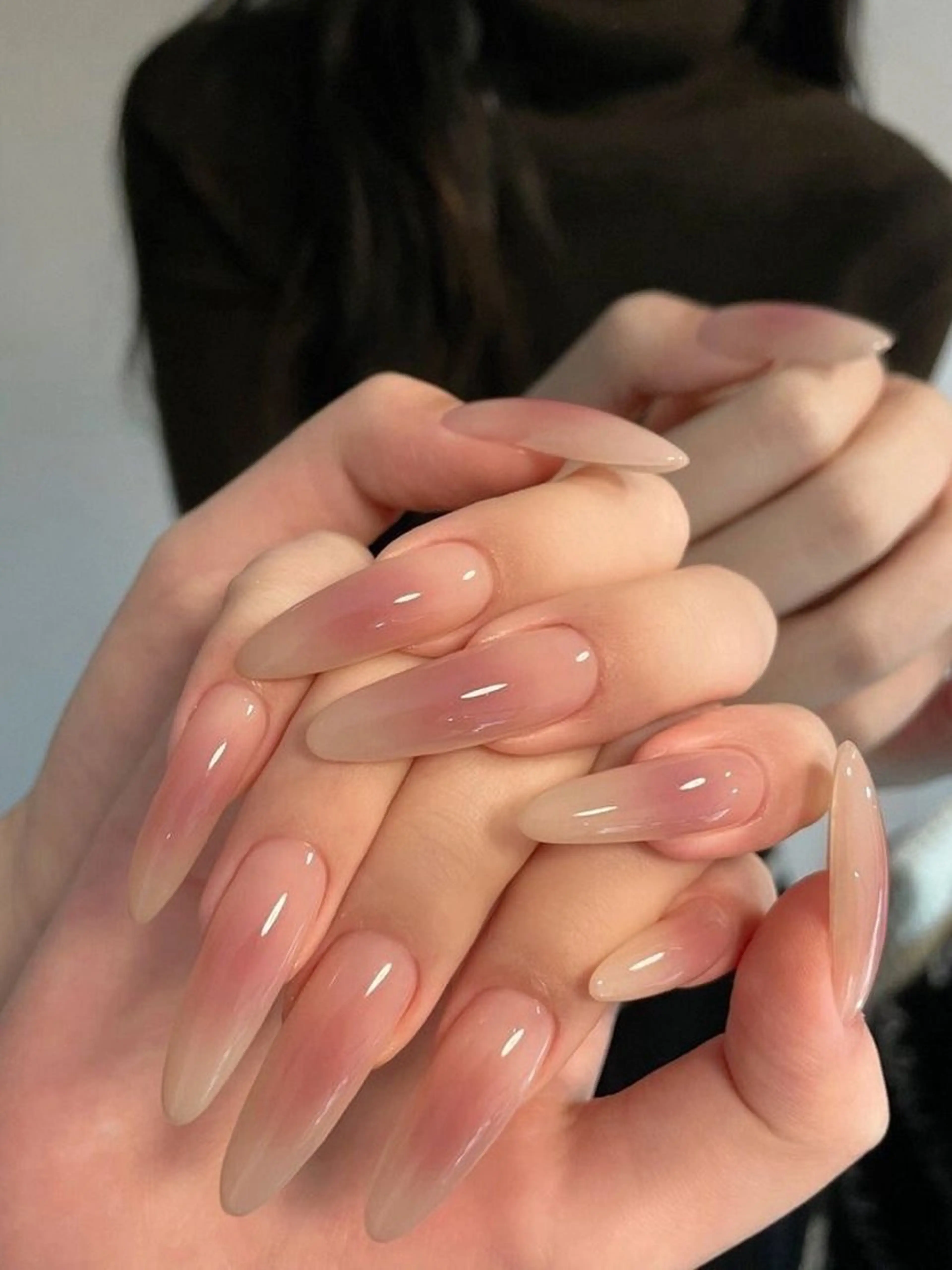 ネイル 長さ出し フレンチネイル グラデーション 卒業式 マグネットネイル ハンドネイル MIHANA NAILのネイルデザイン