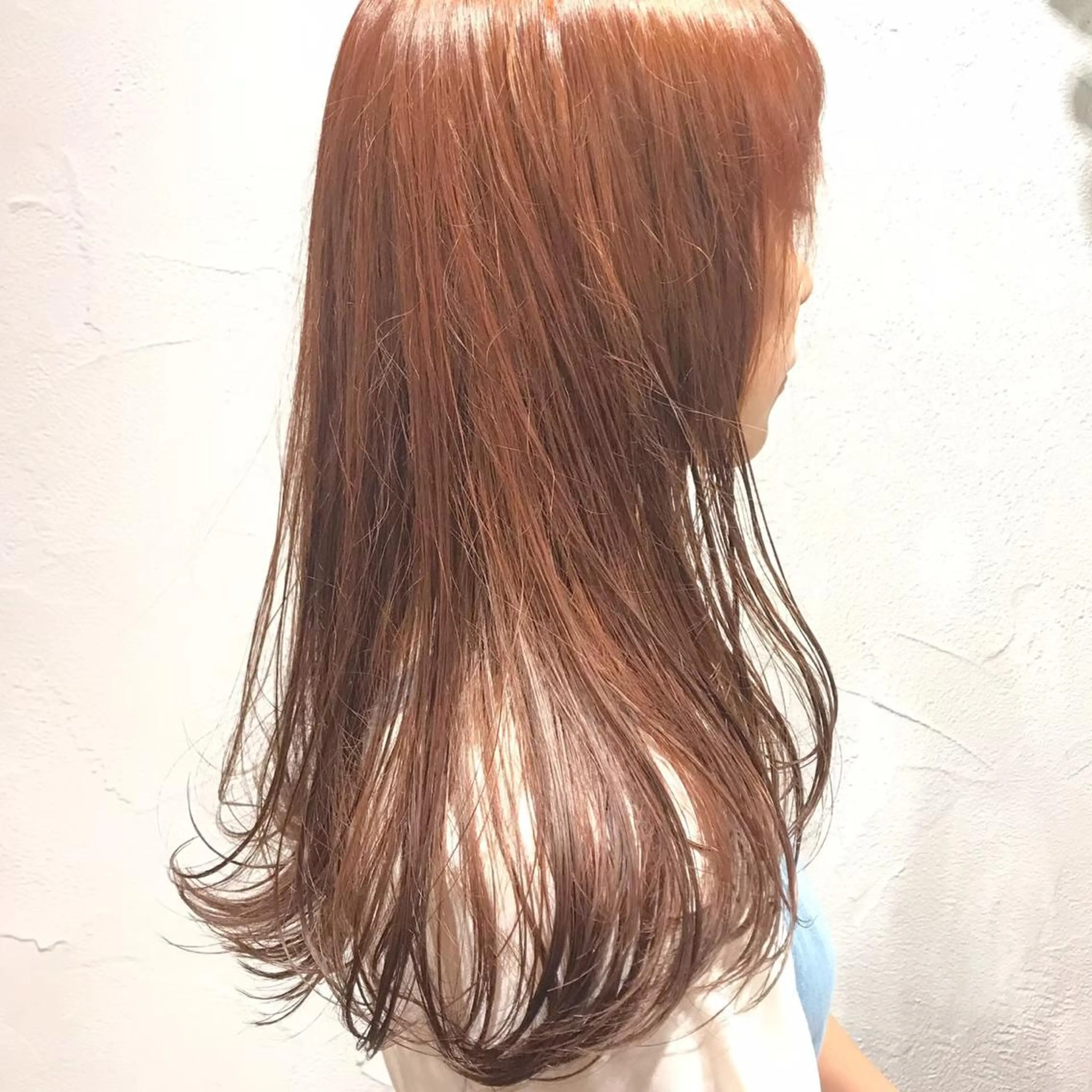 ロング カラー ベージュカラー オレンジ オレンジベージュ 藤井 貴美子のヘアスタイル