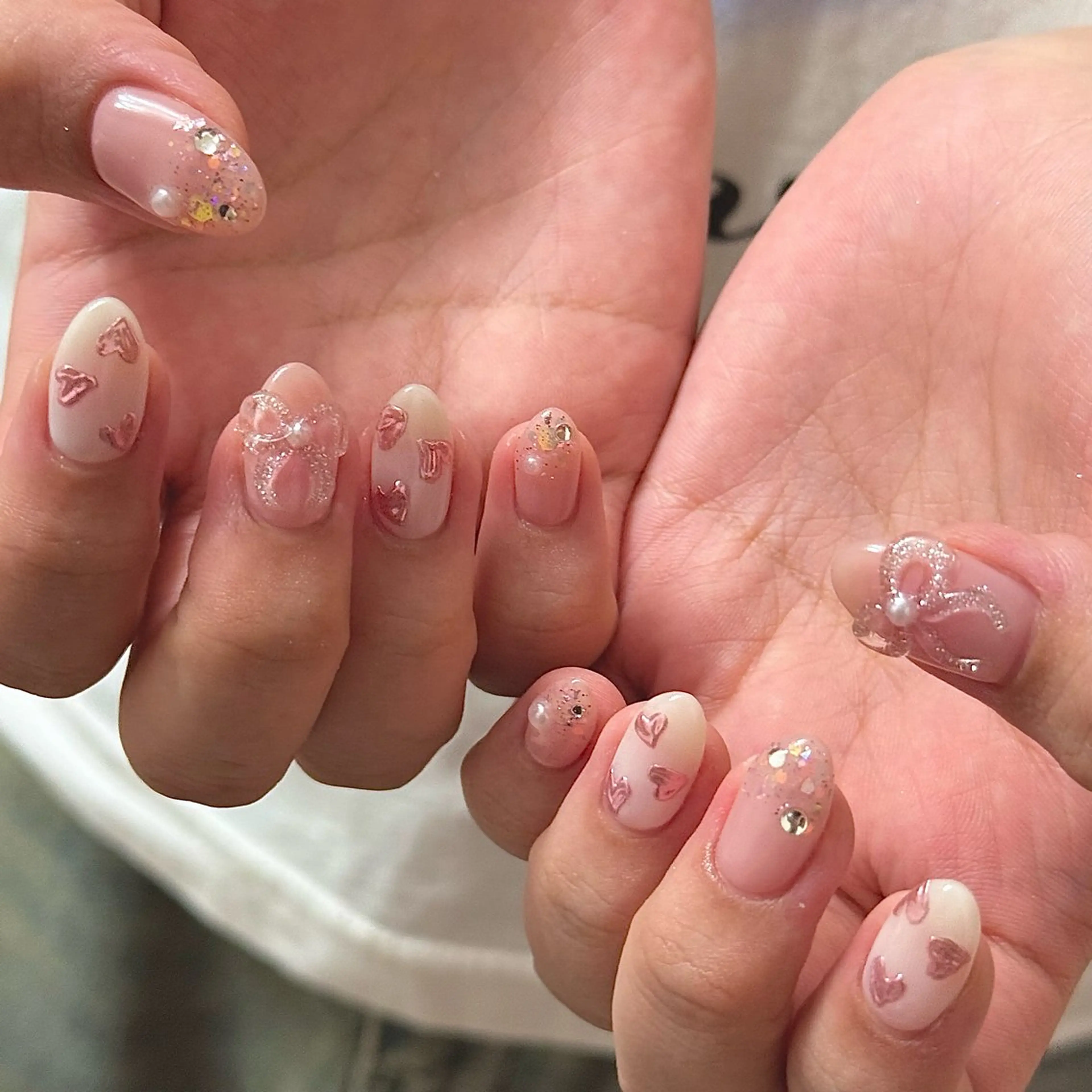 ネイル ジェルネイル 氷ネイル・うるうるネイル 韓国ネイル ラメ(グリッター) ミラーネイル ニュアンスネイル 💅🏻yuuiのネイルデザイン