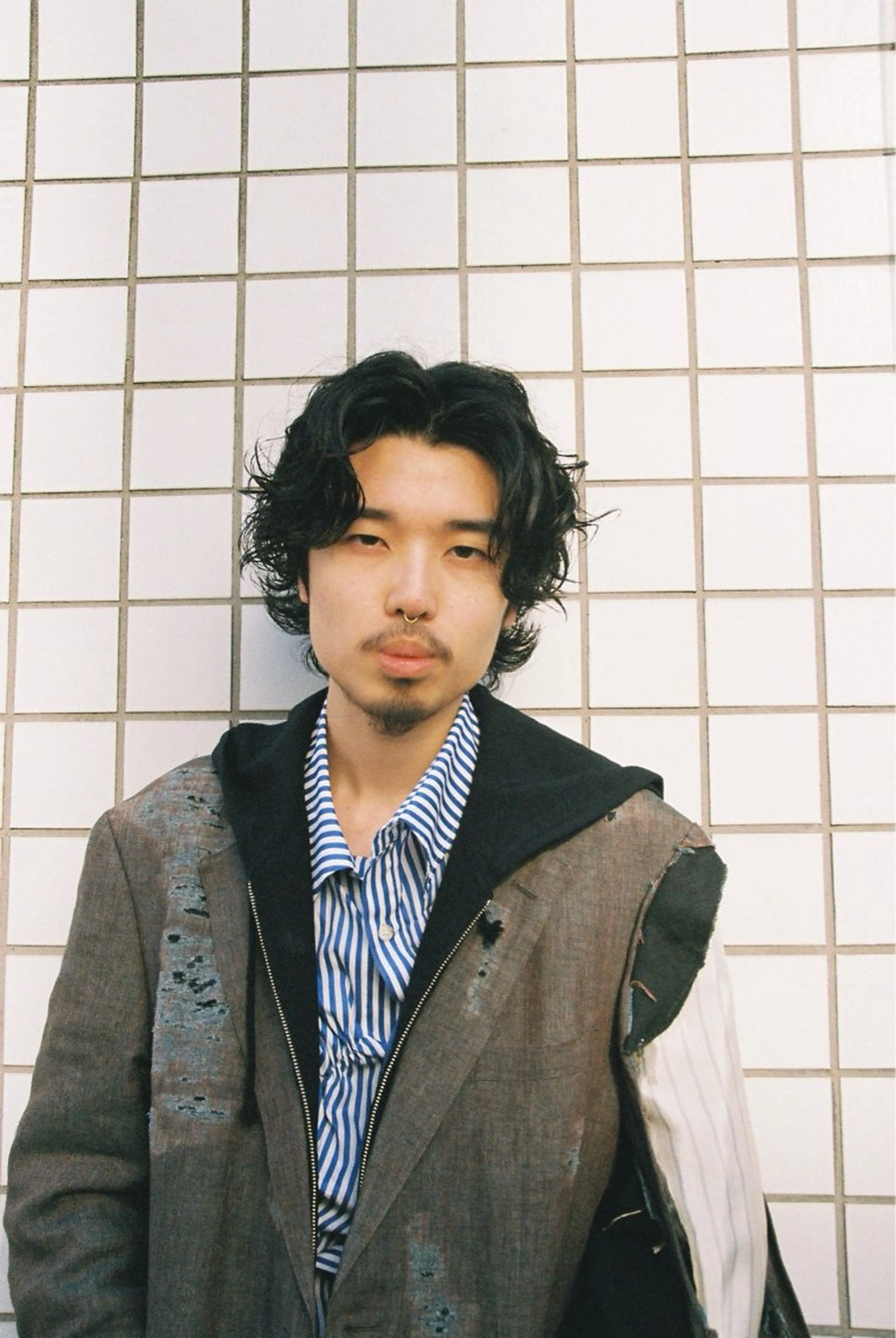 ミディアム メンズ カット パーマ 似合わせカット /パーマ岡本淳平のヘアスタイル
