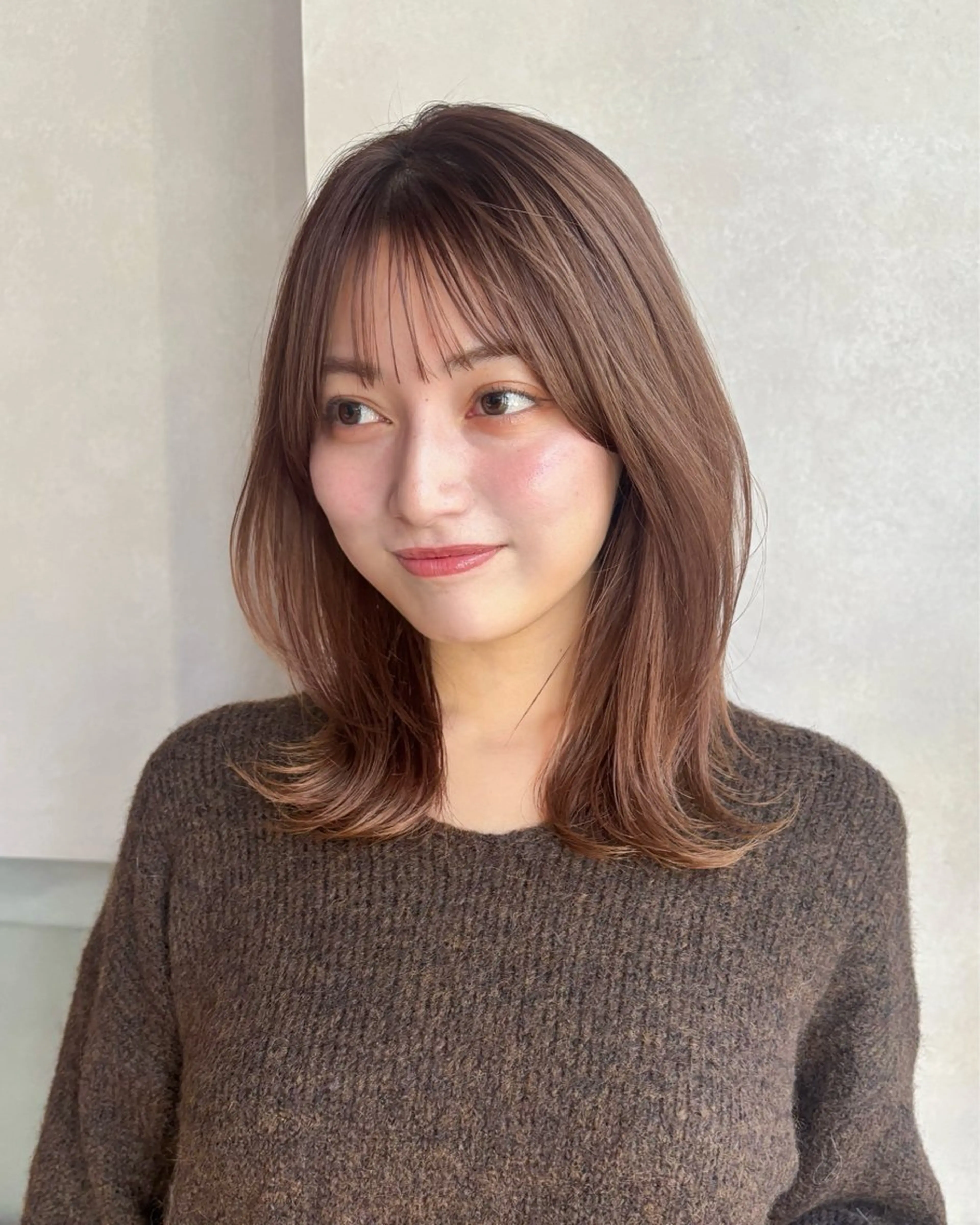 ミディアム カラー カット ヘアカラー ren ボブロブ/ミディアムのヘアスタイル