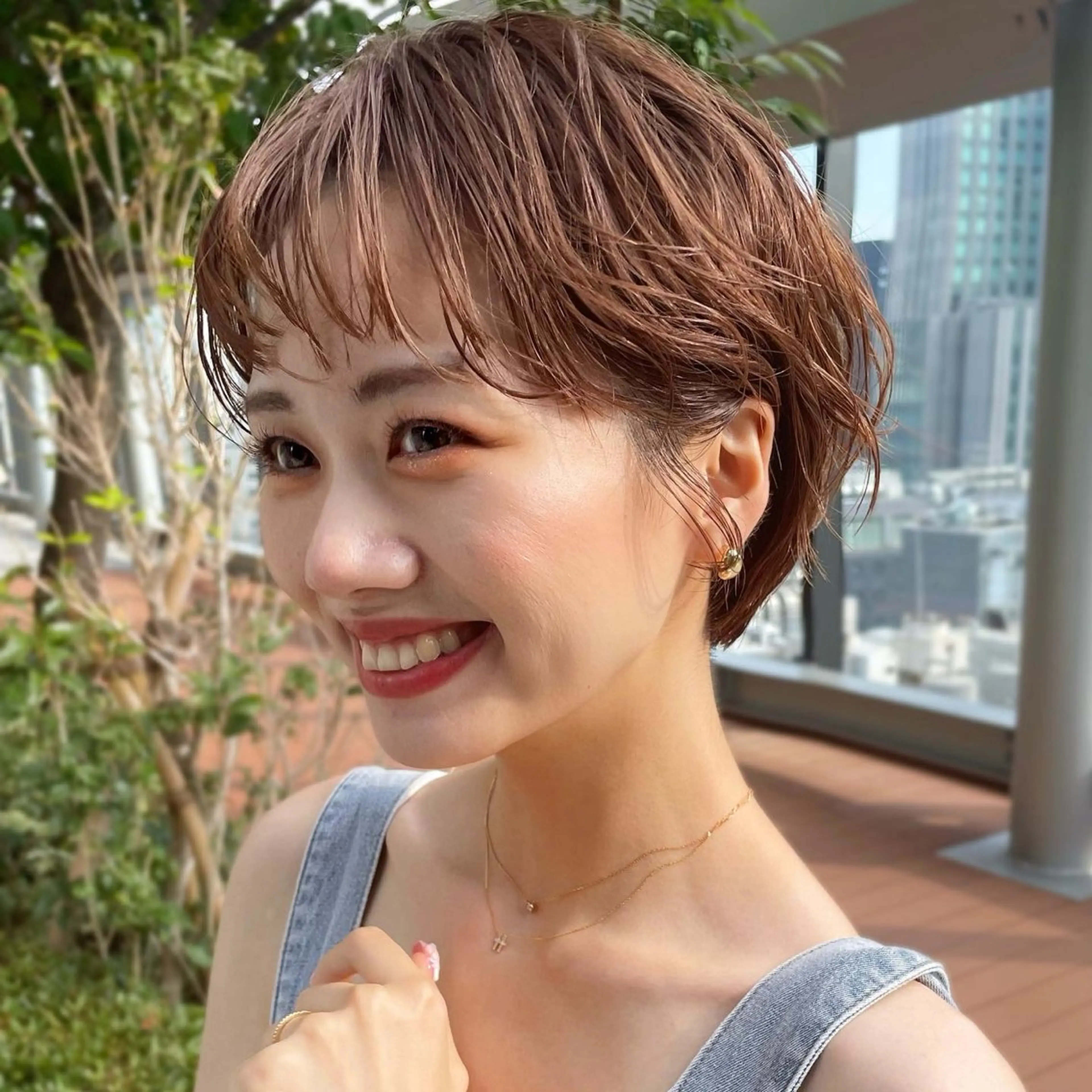 ショート パーマ ショートヘア カット ヘアカラー レイヤー/ショート透 明感カラー/西田祐賀のヘアスタイル