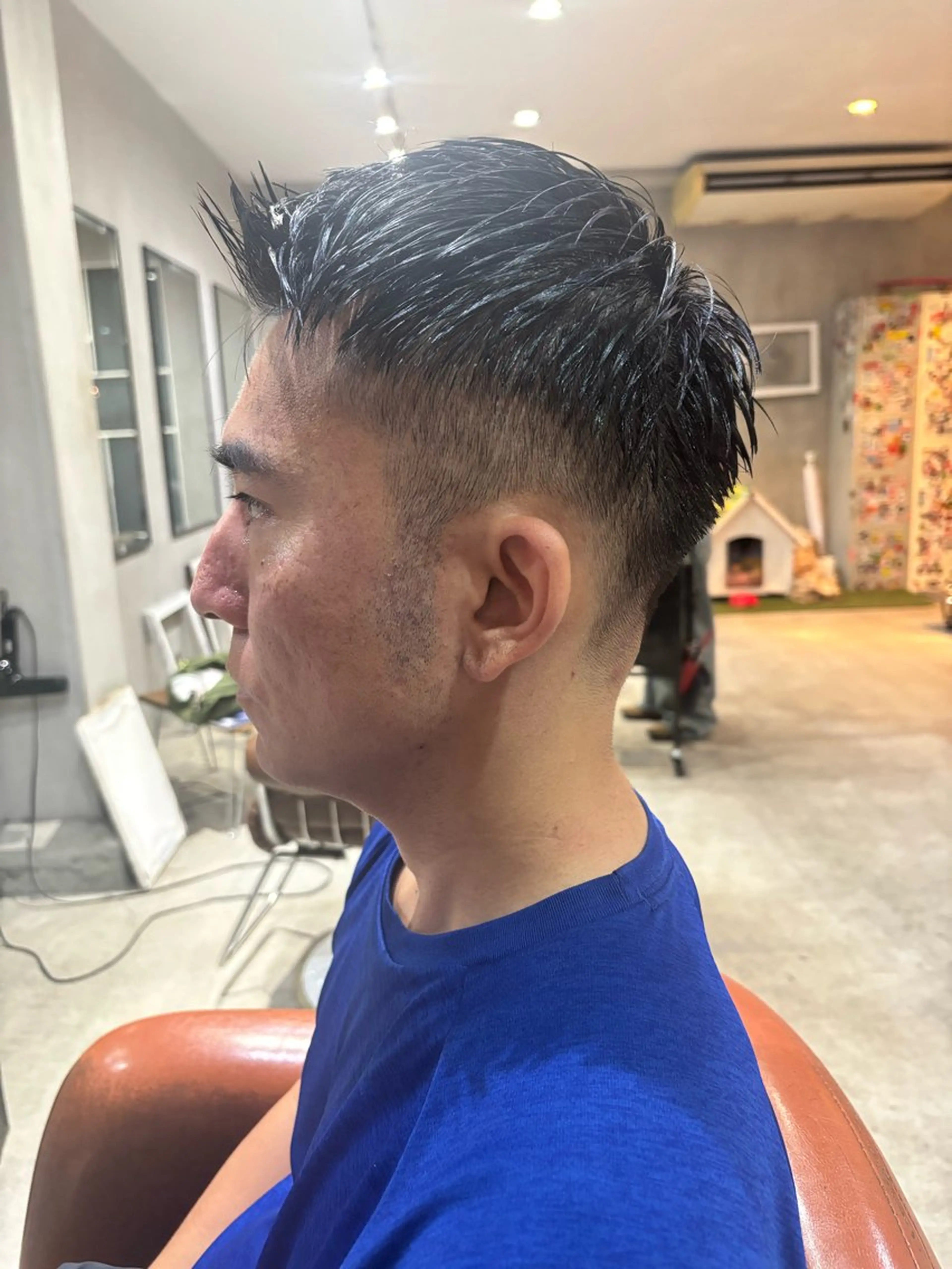 ショート メンズ センターパート フェードカット 刈り上げ ショートヘア ツーブロック刈り上げ Harunaのヘアスタイル