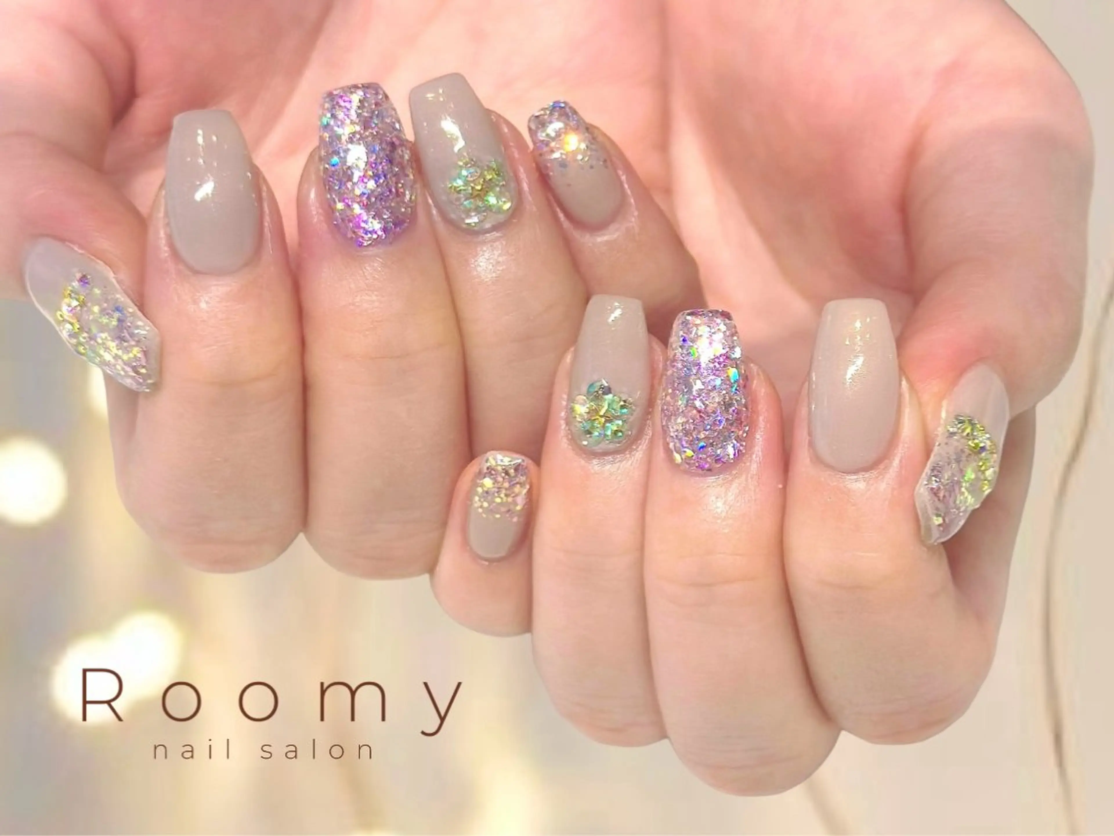 ネイル フレンチネイル ジェルネイル グラデーション ラメ(グリッター) マグネットネイル ハンドネイル nail salon Roomy 竹ノ塚所属・nail salon Roomy 竹ノ塚のネイルデザイン
