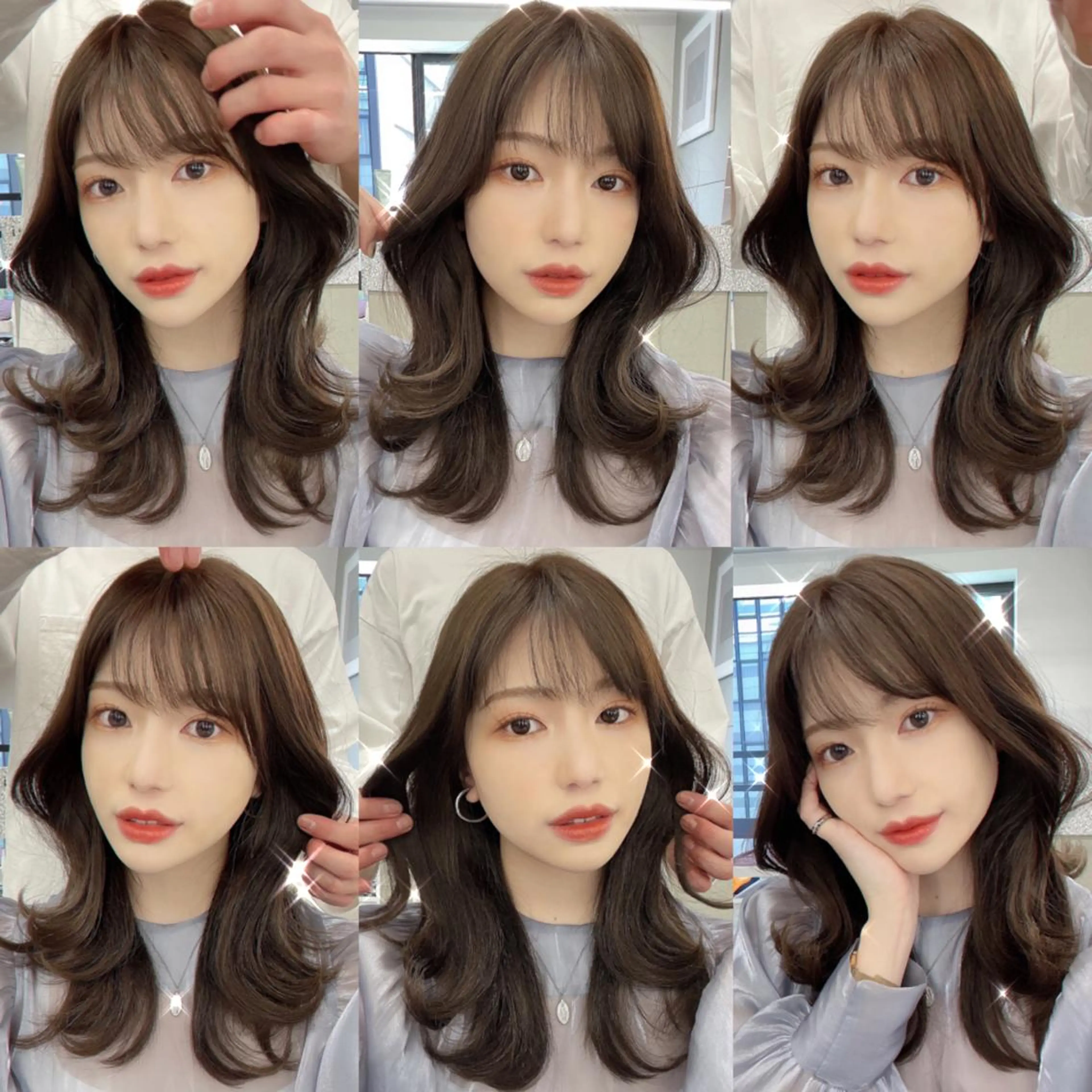 ミディアム くびれヘア 顔周りカット タンバルモリ ヨシンモリ 韓国風ヘア 韓国ヘア🇰🇷髪質 改善たけるのヘアスタイル