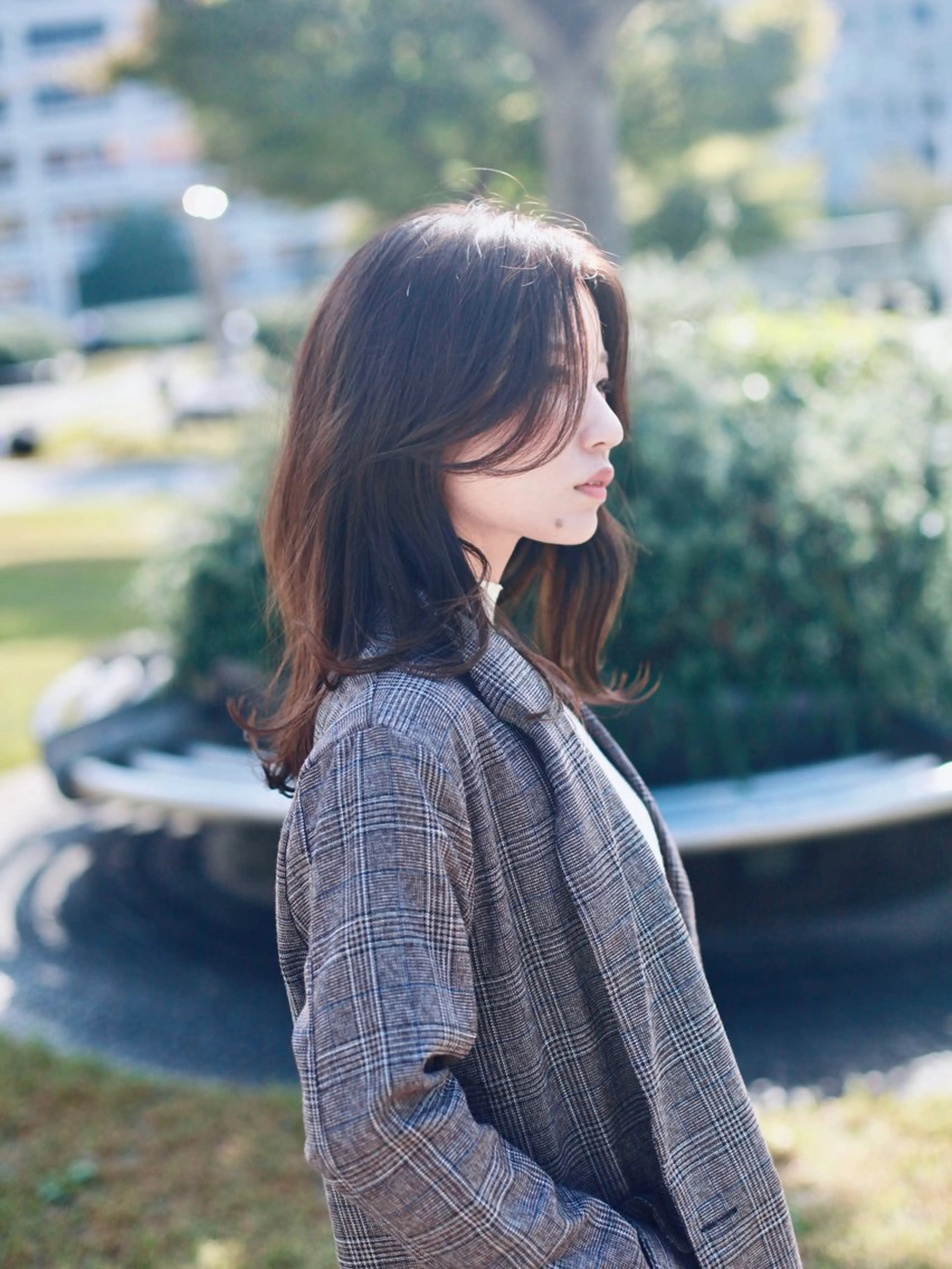 ミディアム カラー グレージュ 小林　遼のヘアスタイル