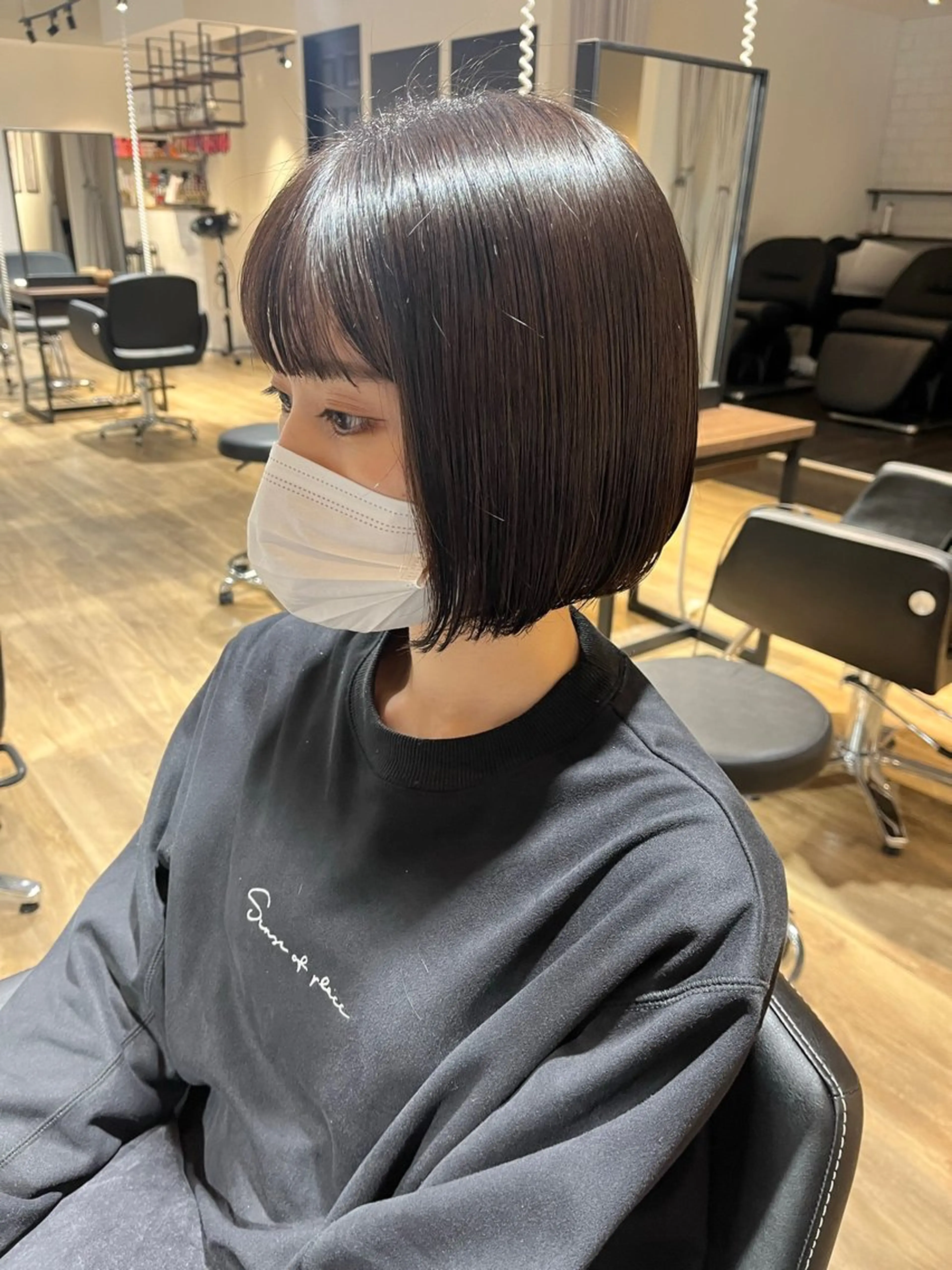 ミディアム カラー パーマ Riposo.所属・✨似合わせカラー✨ 奈須晴香のヘアスタイル