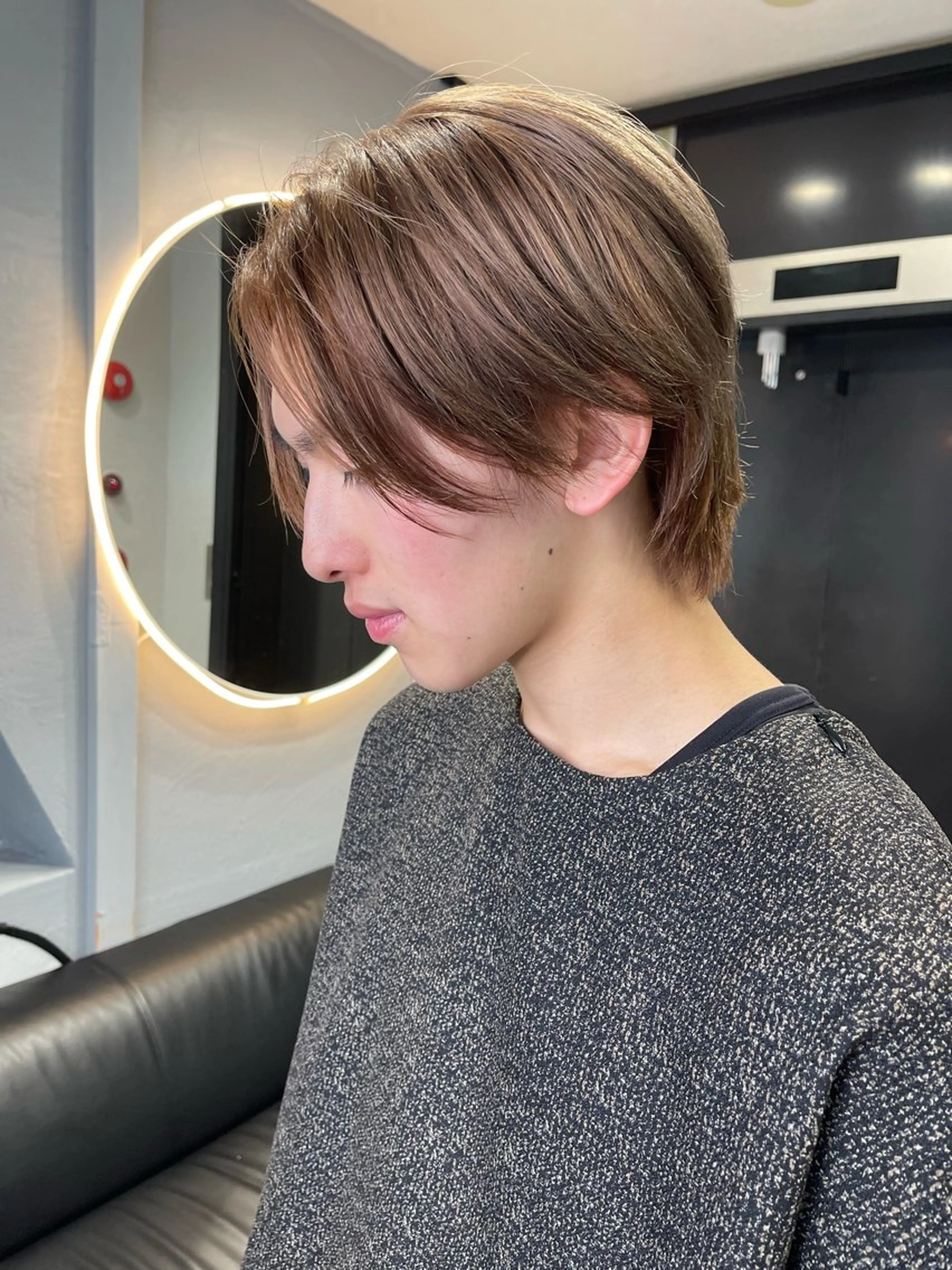ミディアム カラー ベージュカラー ブリーチ ケアブリーチ デザインカラー ダブルカラー カット ヘアカラー 宮崎　達也 ブリーチ／レイヤーのヘアスタイル