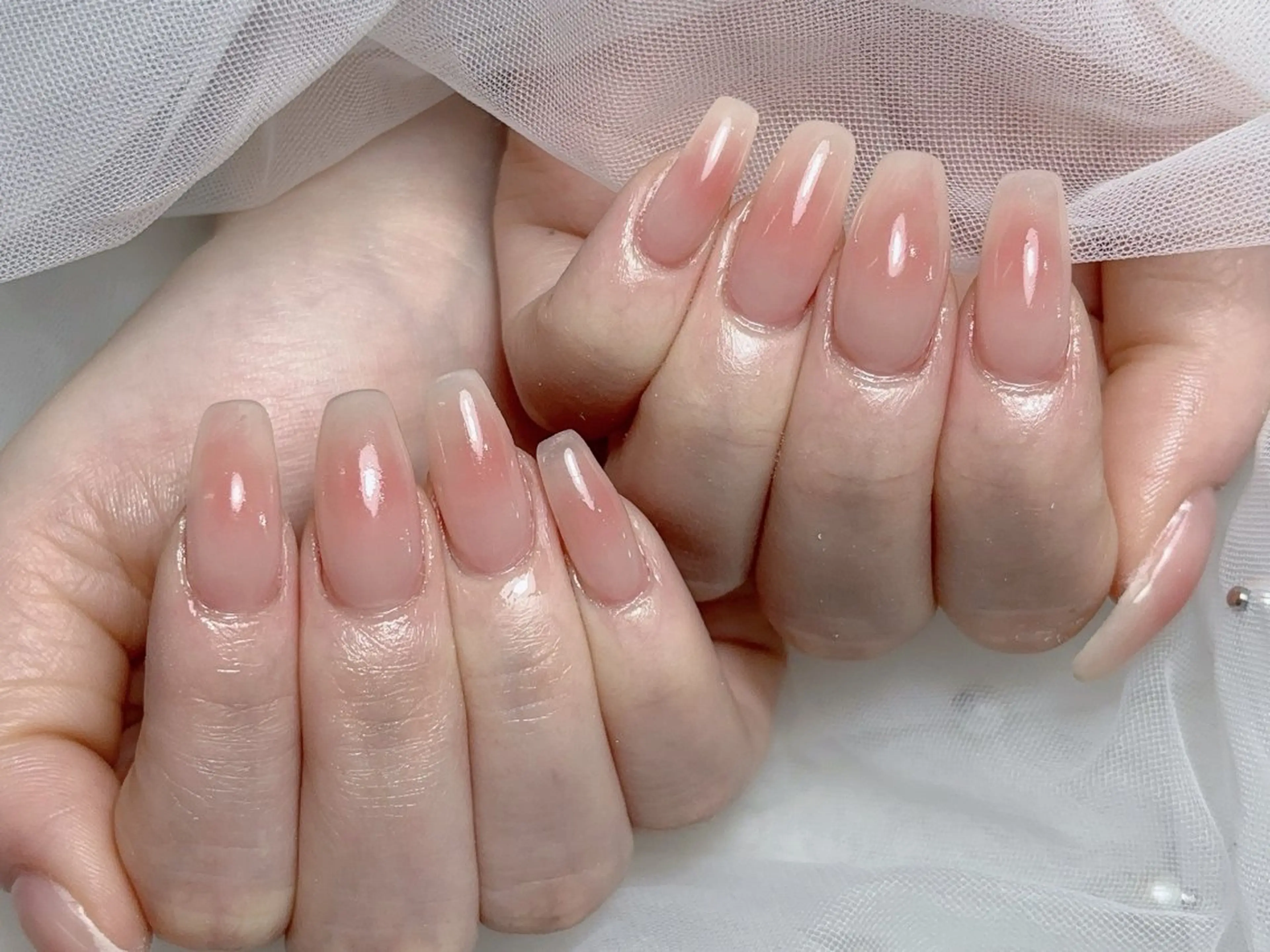ネイル ハンドネイル エツメ💅 長さだし🎀デザインのネイルデザイン