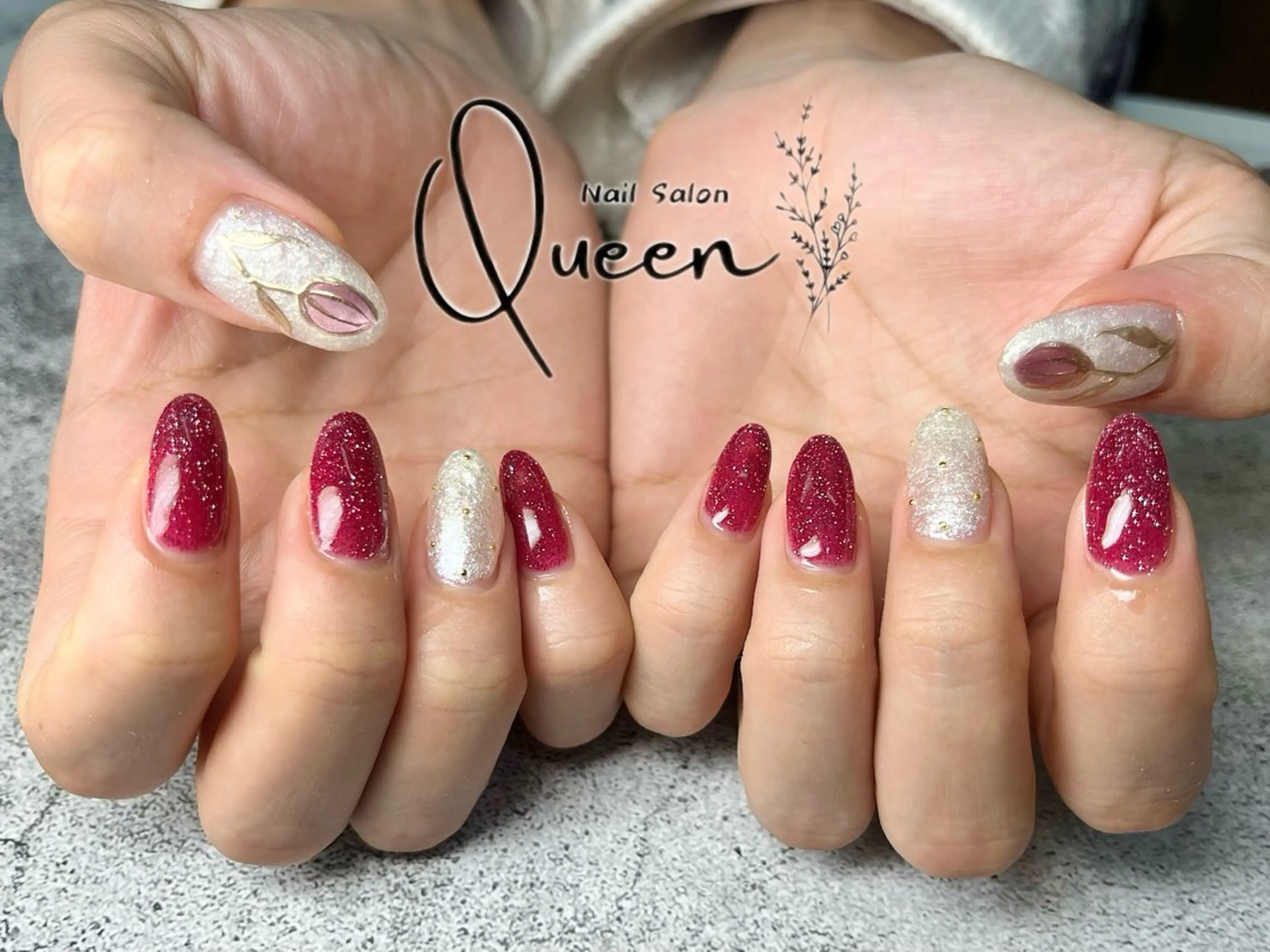 ネイル ハンドネイル Queen nail 北堀江 ASUKAのネイルデザイン
