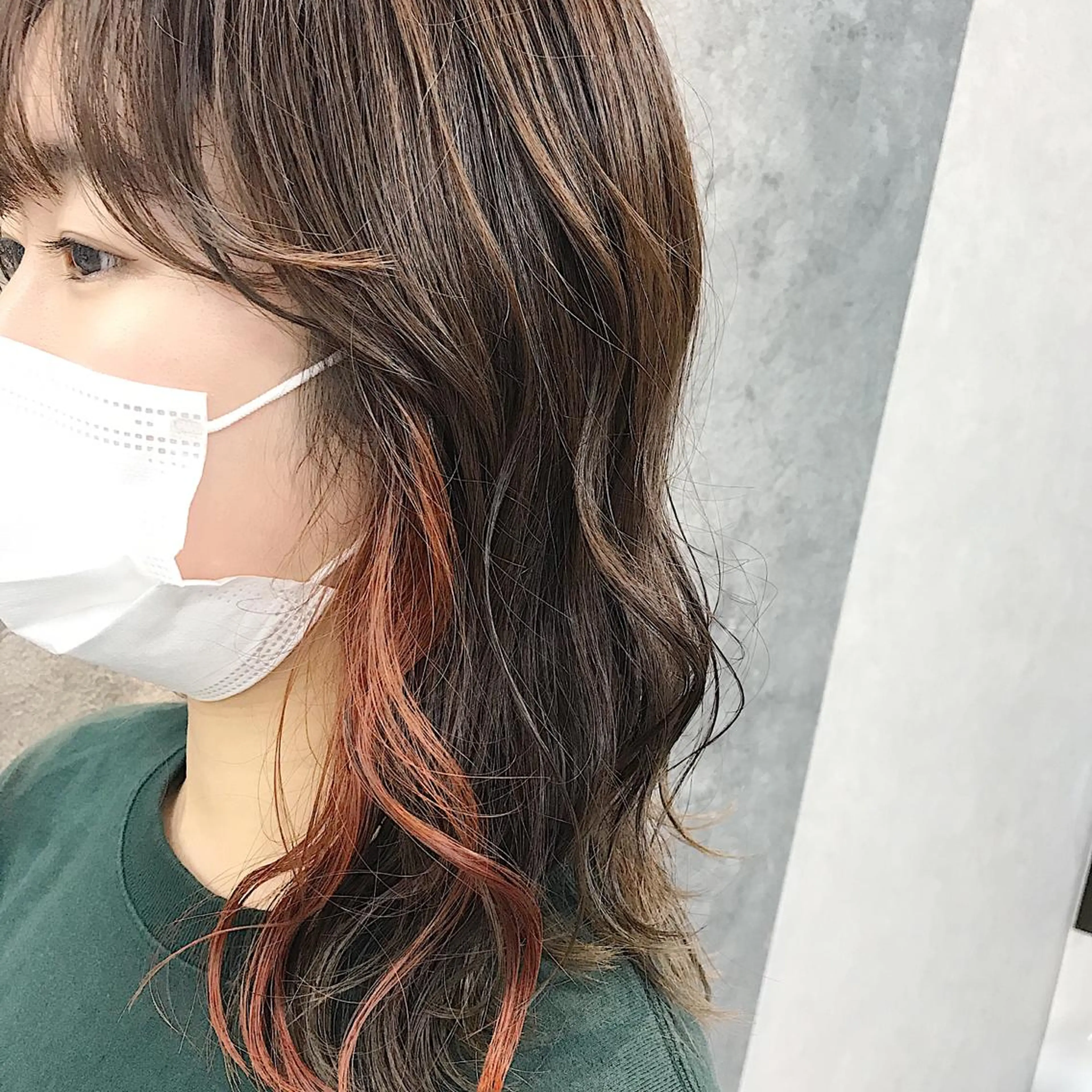 ミディアム 韓国風ヘア カット ヘアカラー トリートメント 所渉/韓国レイヤー /ウルフカットのヘアスタイル