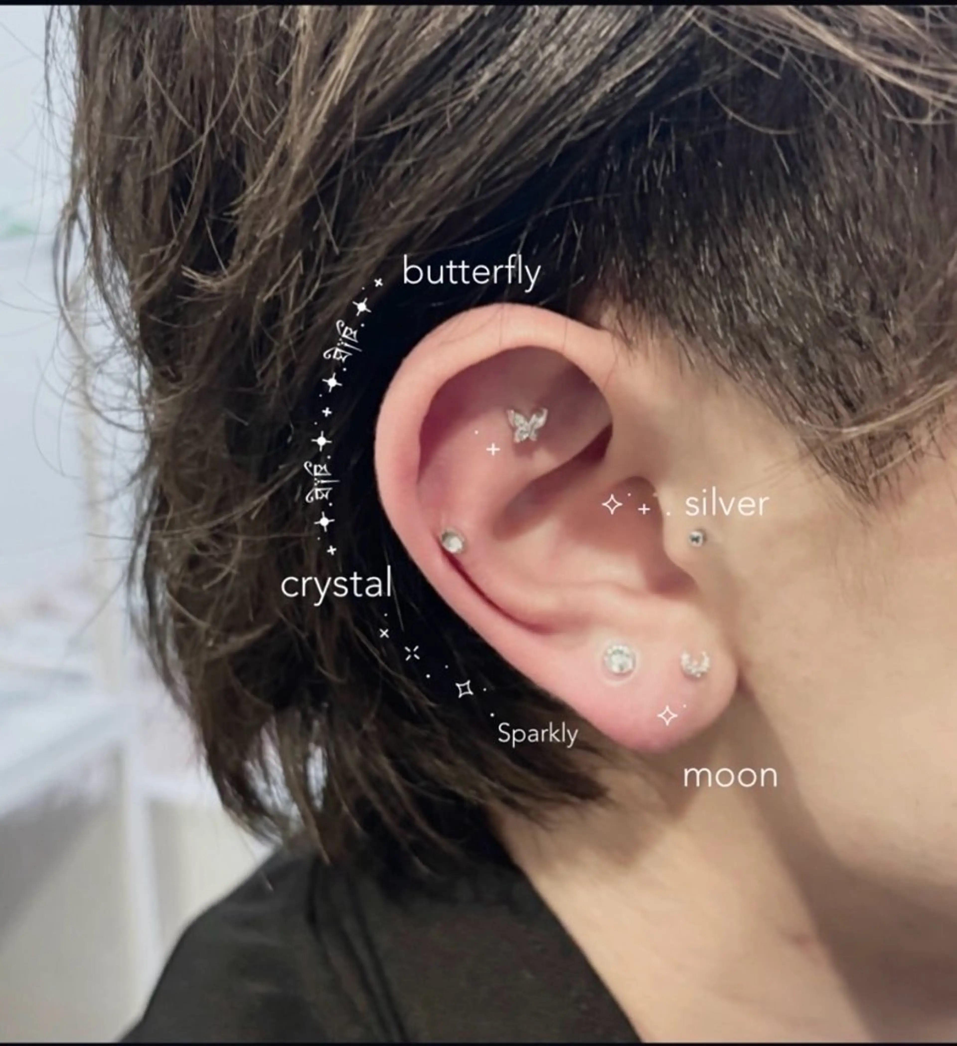 耳ツボジュエリー💎【お試しコース】両耳５粒の写真