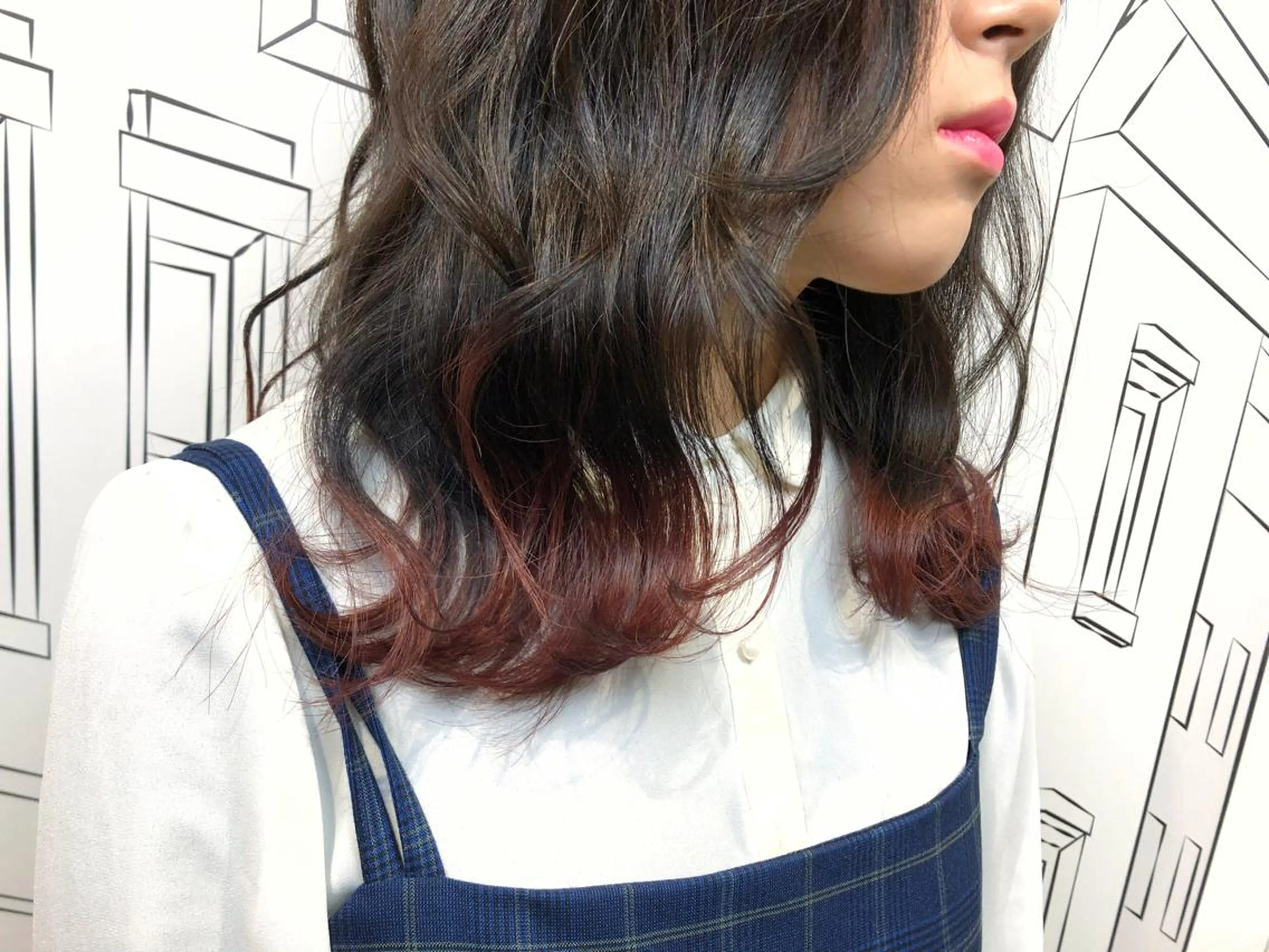 ミディアム カラー レッドカラー レイヤー⭐️カラー ⭐️平川雅史のヘアスタイル