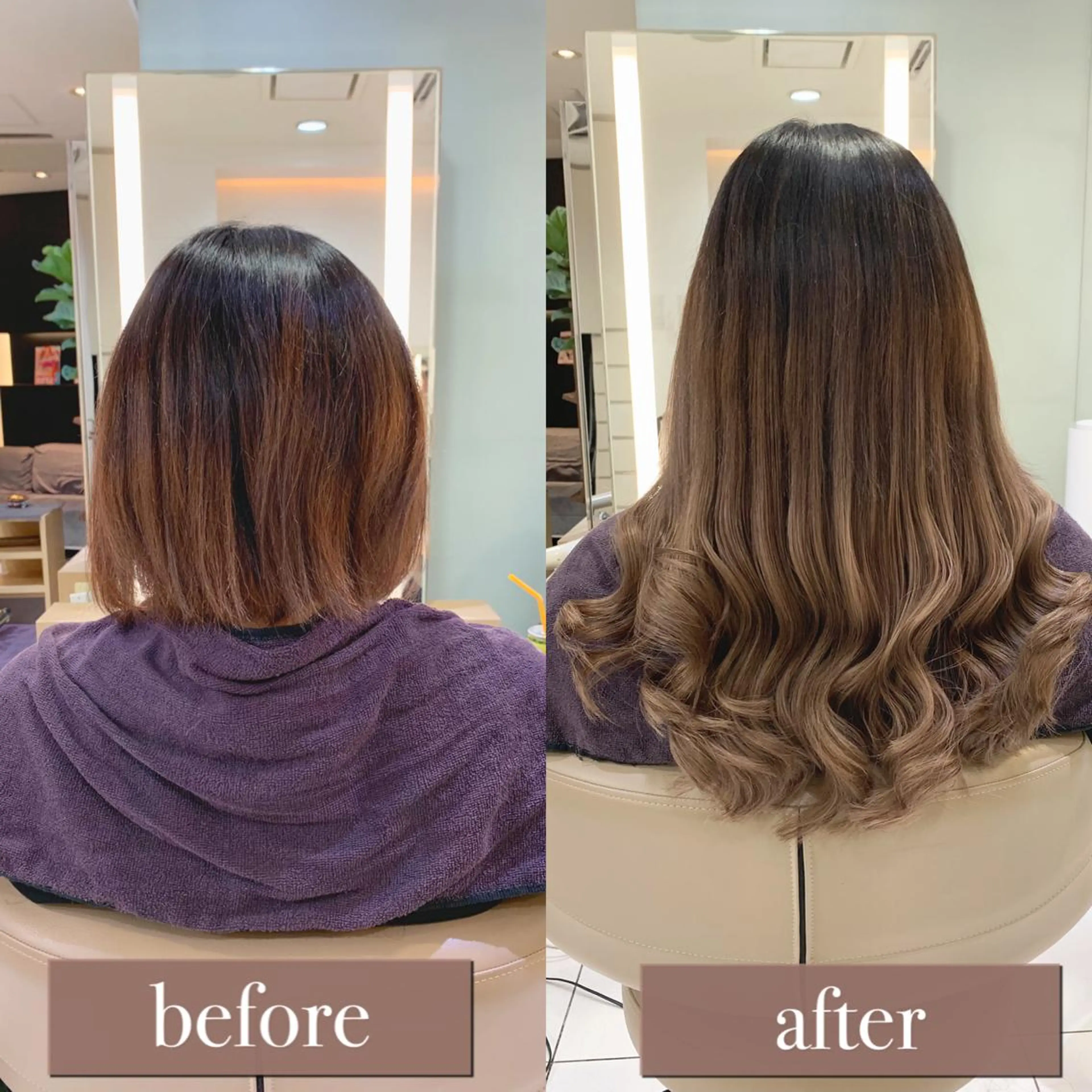セミロング カラー シールエクステ エクステ エクステ　ユノキ リョウタのヘアスタイル
