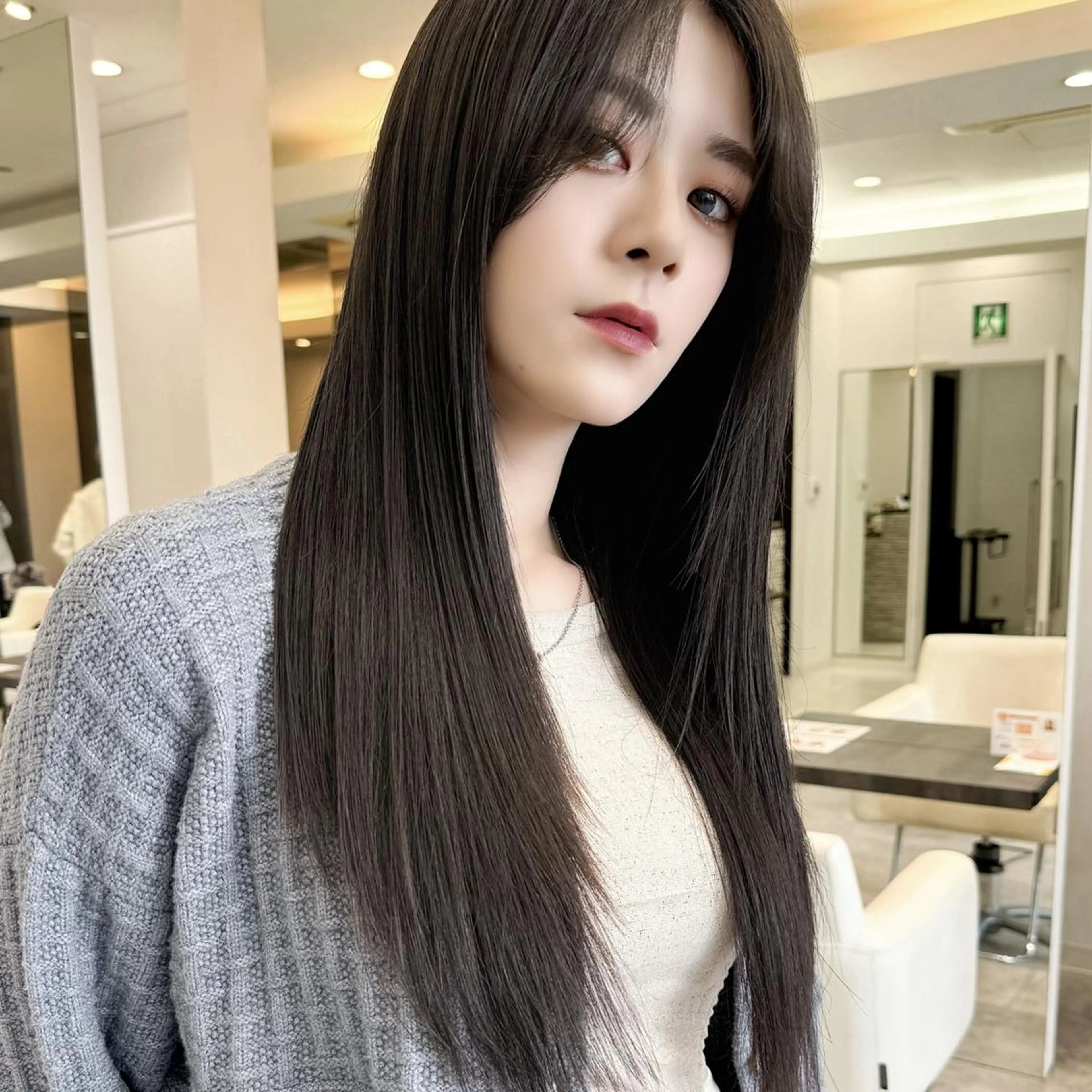 ロング 透明感艶カラー🩶 韓国レイヤー🩶結華のヘアスタイル