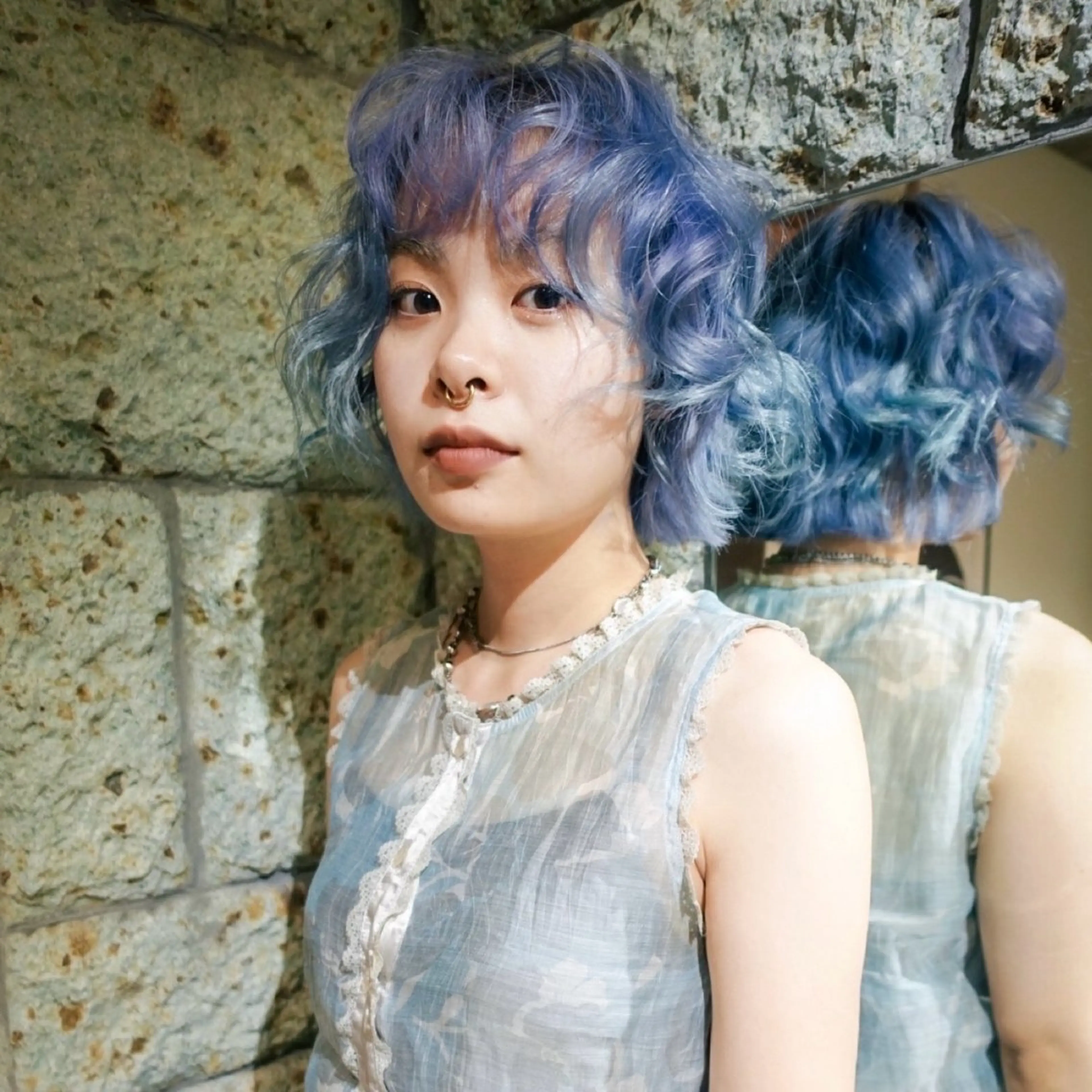 ミディアム カラー ヘアカラー トリートメント ☆RUO☆/ハイトー ンBob/デザインのヘアスタイル