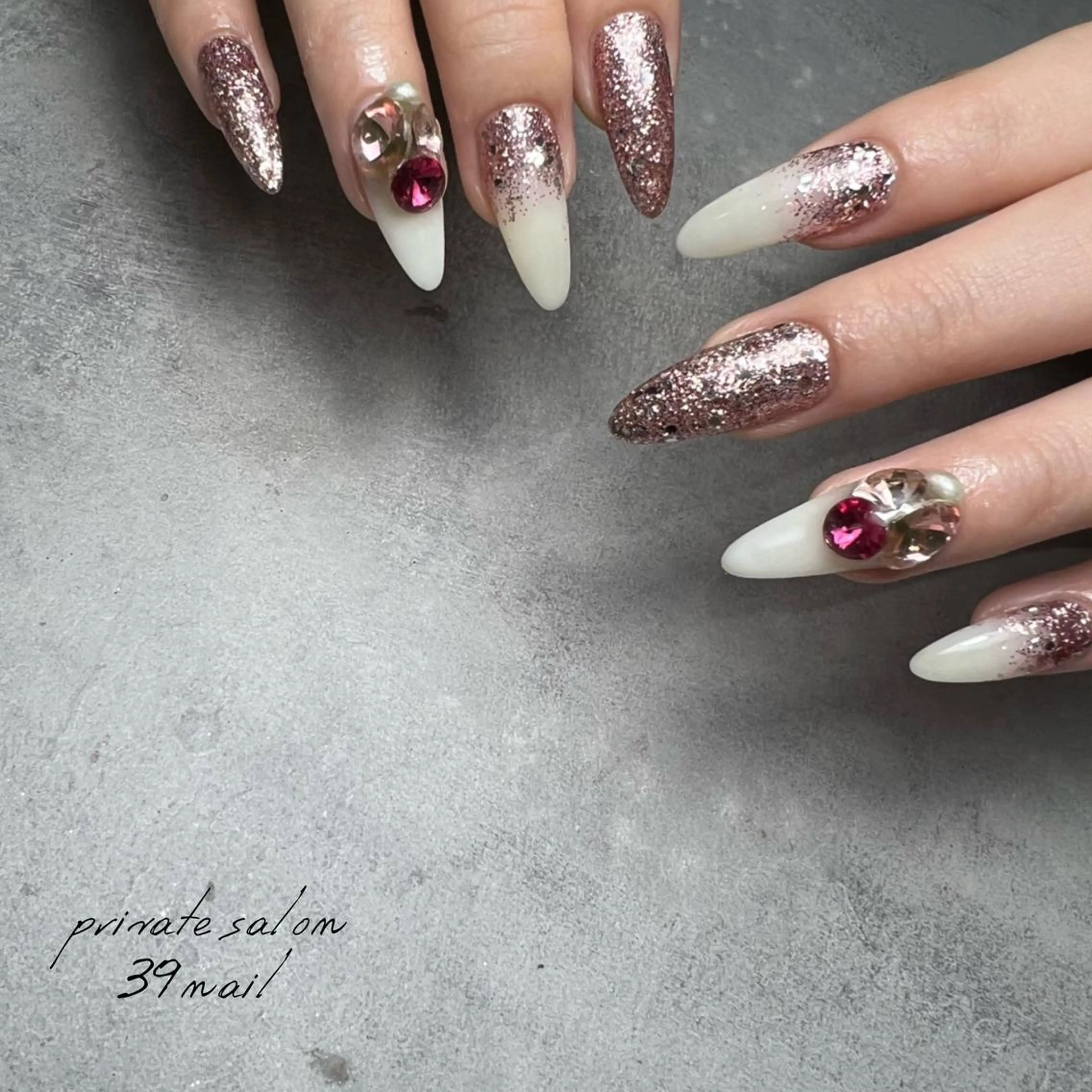 ミディアム ネイル ハンドネイル 京橋 【39nail】のネイルデザイン