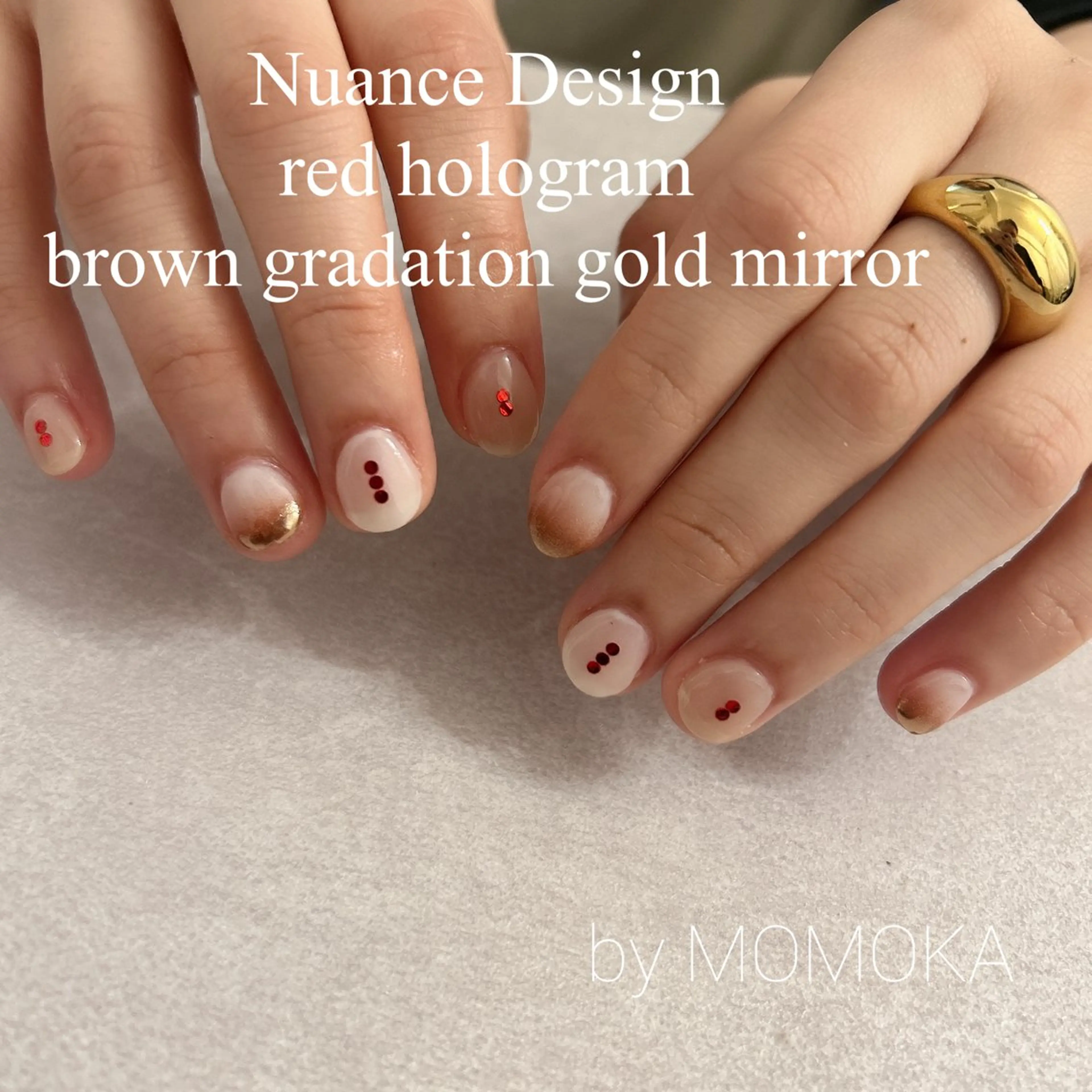 ネイル 赤色 ハンドネイル momoka_nails所属・Momo Nailsのネイルデザイン