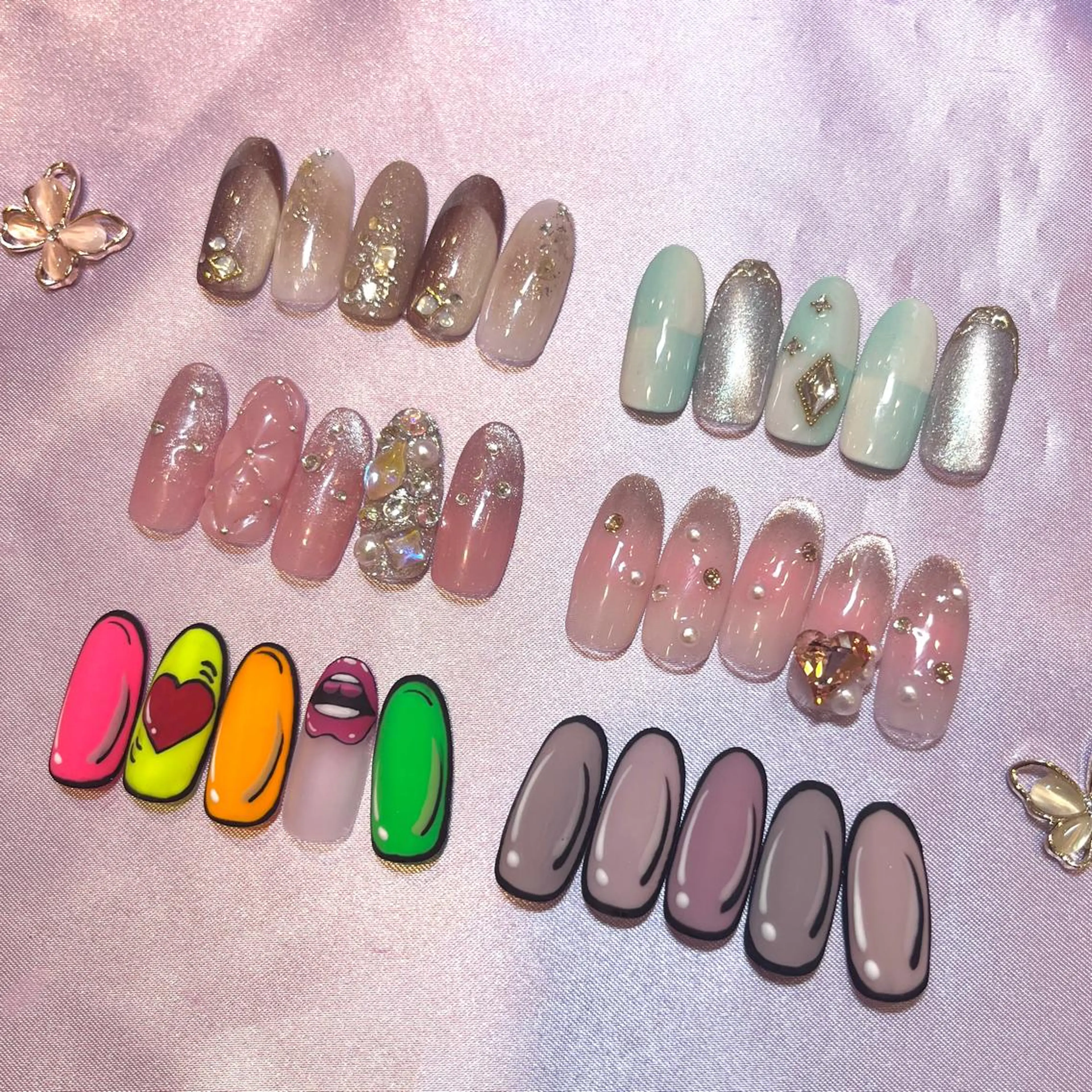 ネイル チークネイル ガーリー ハート キラキラネイル 韓国ネイル para ☀︎ sol by BECK所属・Para Sol nail　Maoのネイルデザイン