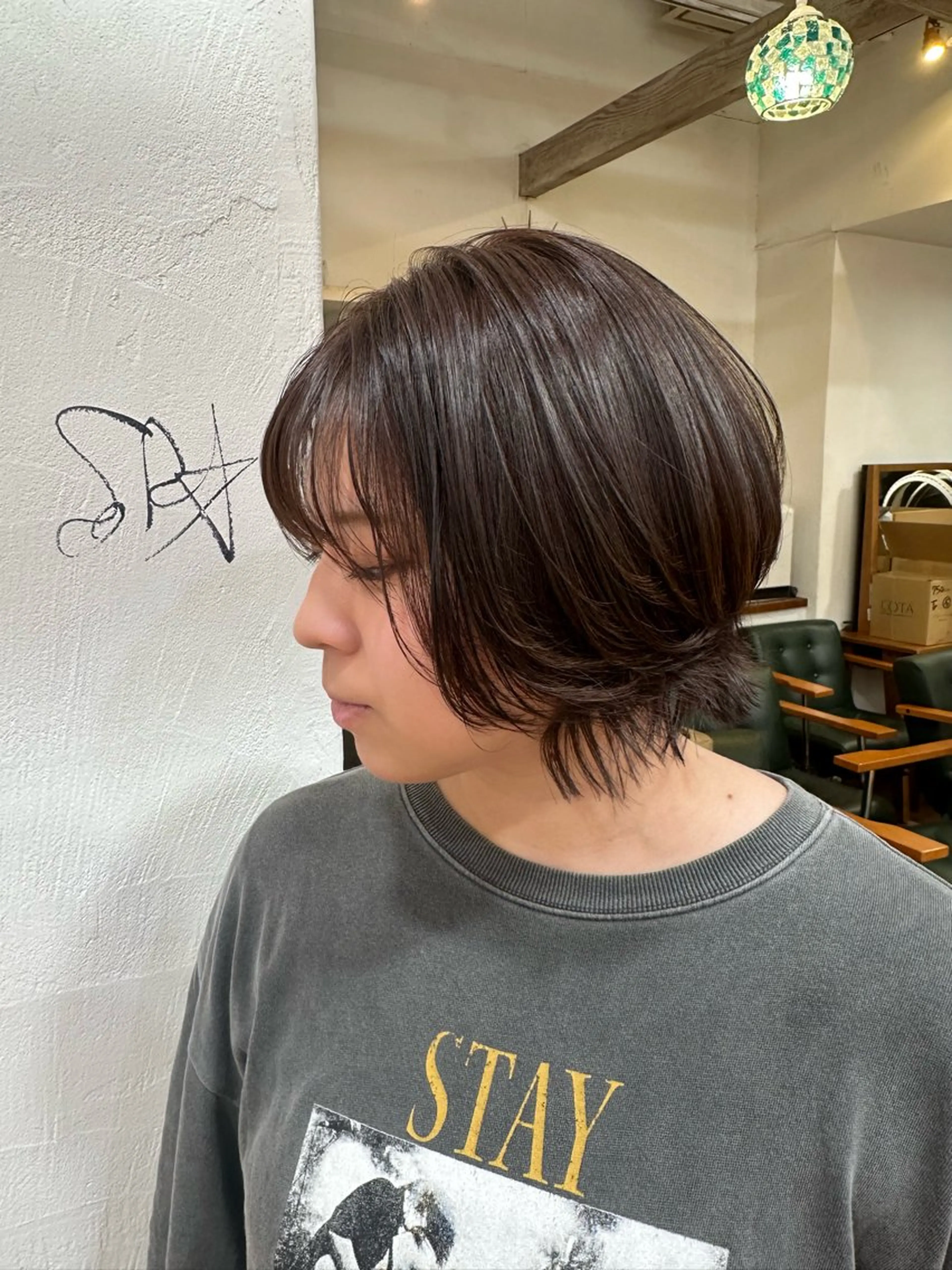 ミディアム カラー ボブレイヤー ボブ レイヤーカット カット ヘアカラー トリートメント KAKERU/ボブ/ ショート/パーマ🌱のヘアスタイル