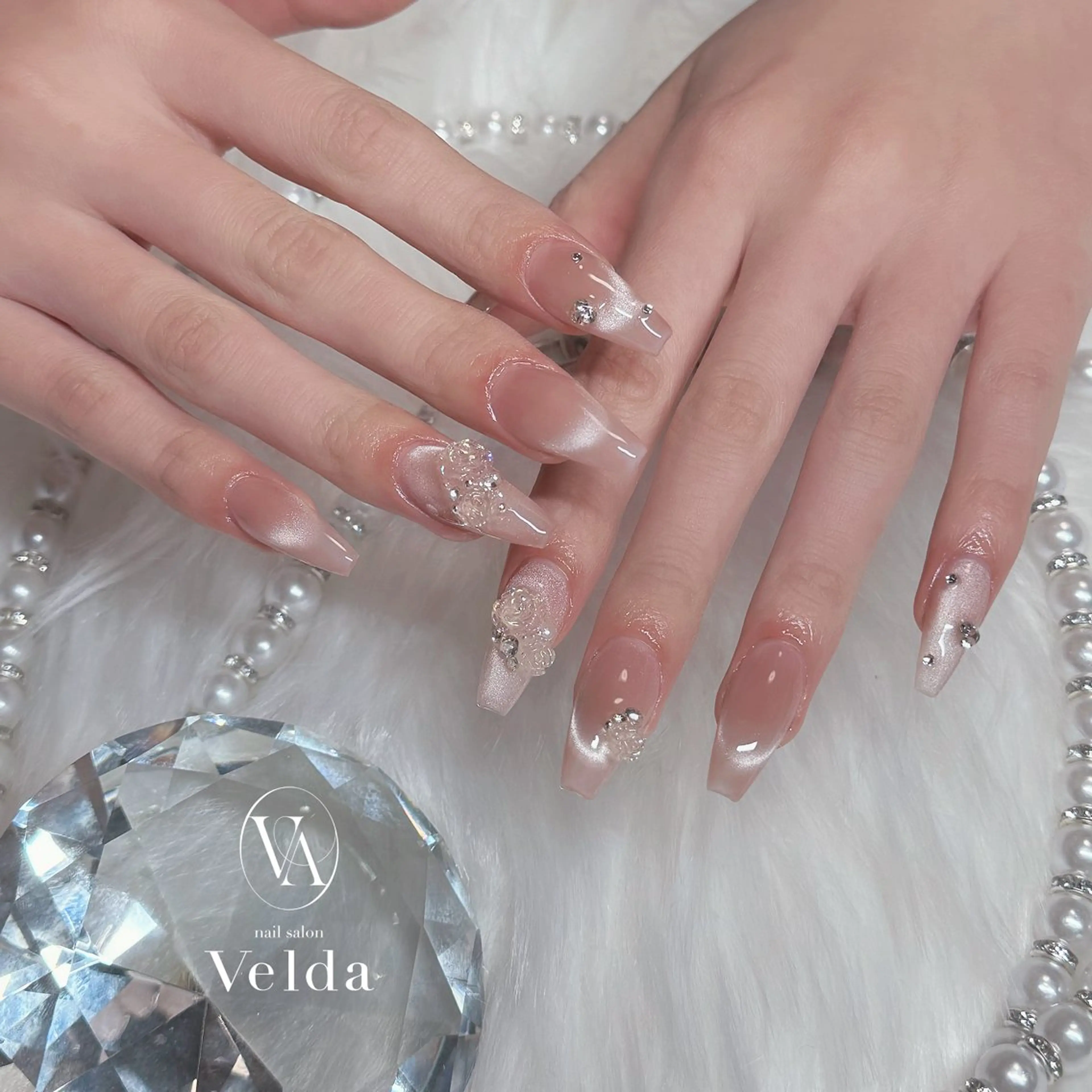 ネイル フレンチネイル マグネットネイル マグネットフレンチ マグネットワンカラー ワンカラーネイル 💎スカルプ💎 Velda(ベルダ)のネイルデザイン