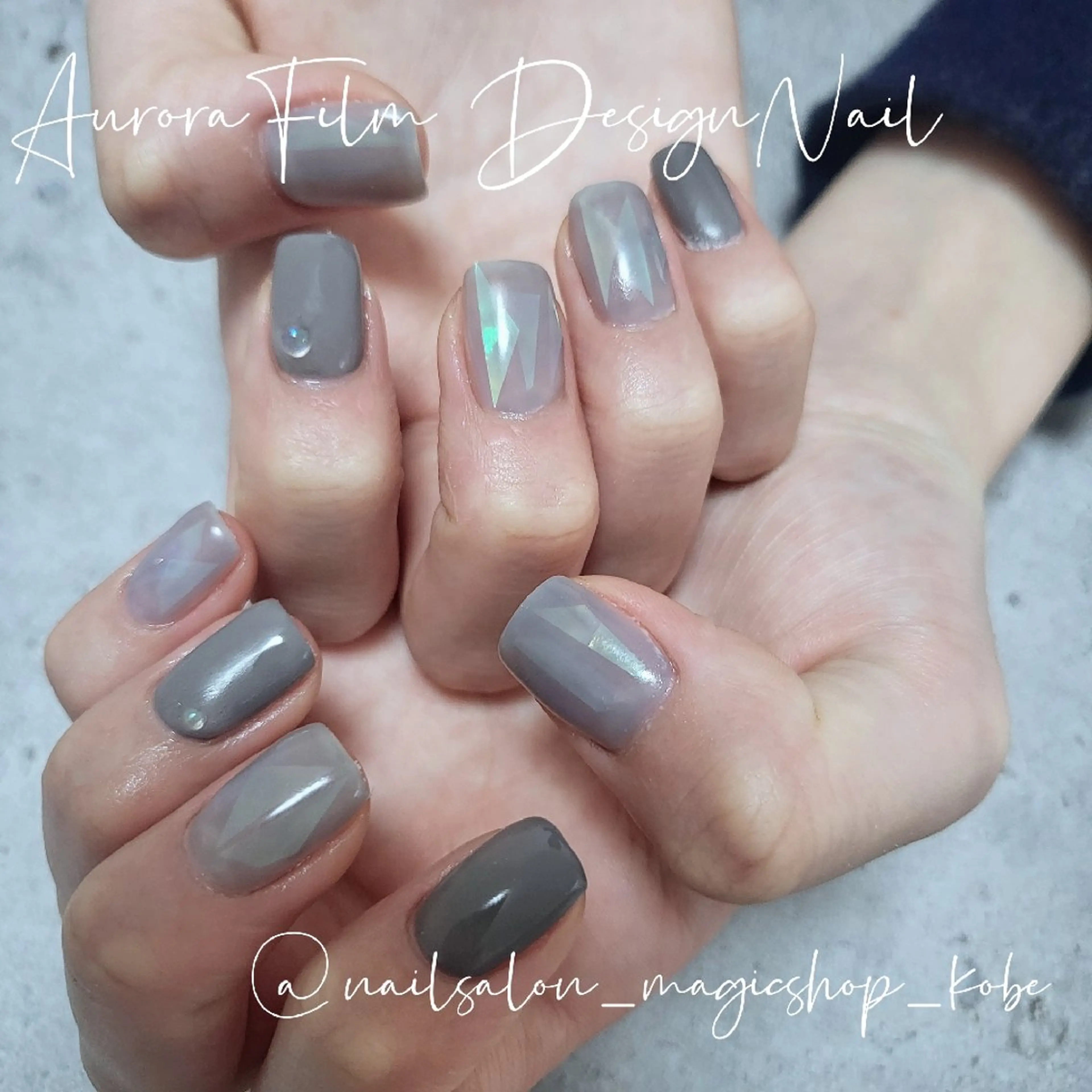 ネイル オーロラネイル クリアネイル ジェルネイル ワンカラーネイル ソフトジェル ハンドネイル Nailsalon MagicShopのネイルデザイン
