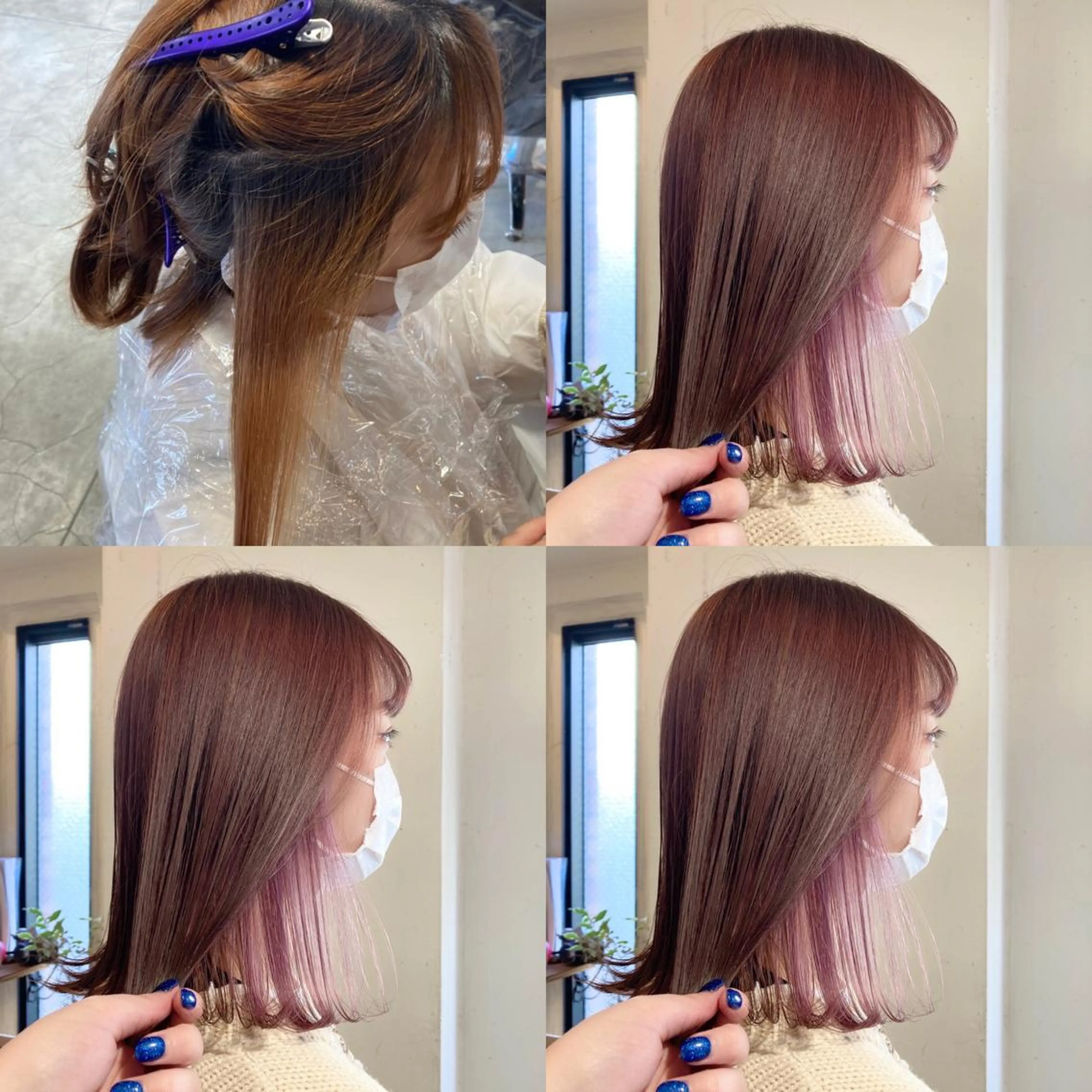 カラー カシス ピンクカラー 💗モテ髪 ハイトーンあや💗のヘアスタイル
