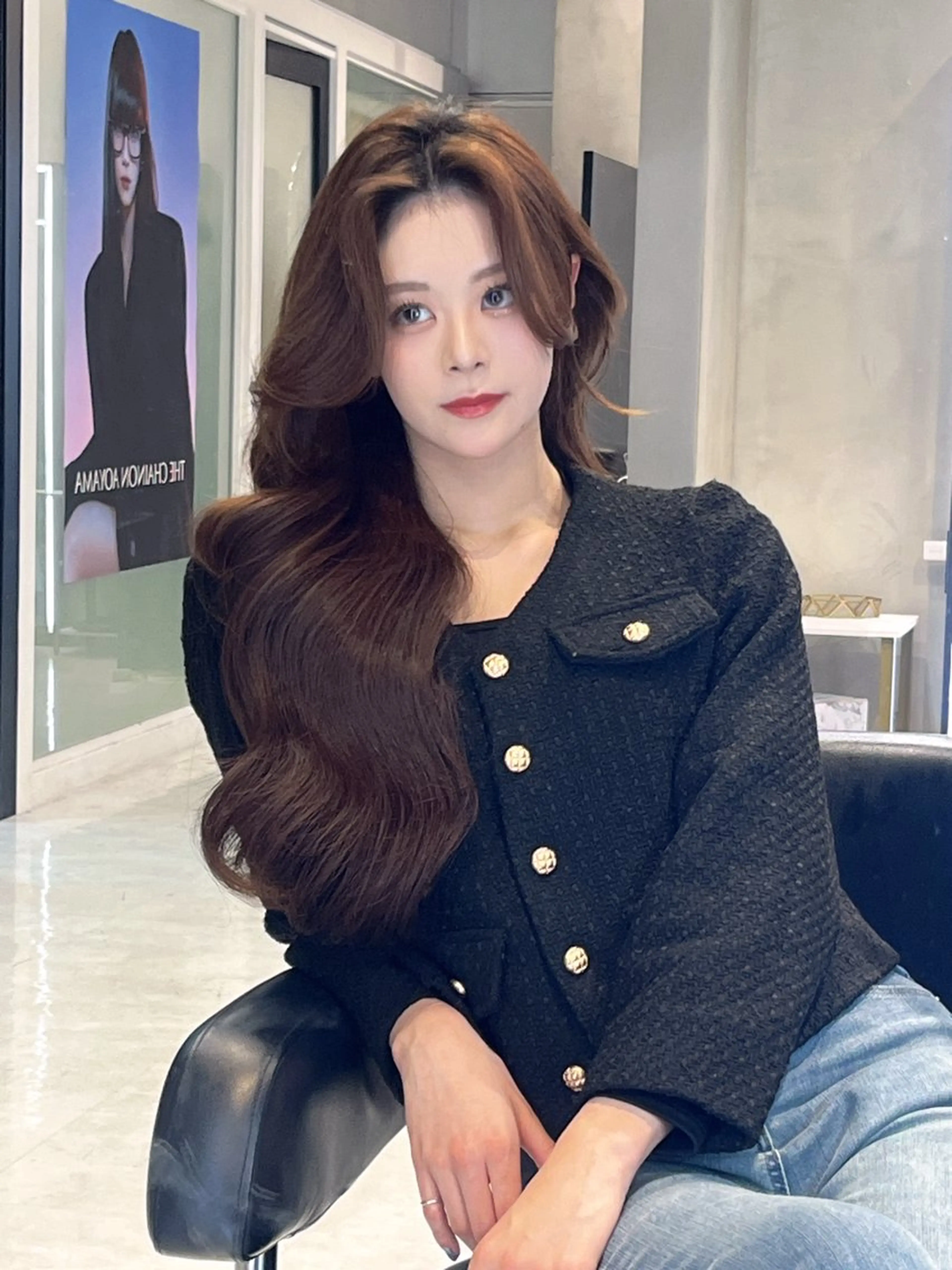 ロング カット ヘアカラー トリートメント 海野翔吾🇨🇳 ワンホンレイヤーのヘアスタイル