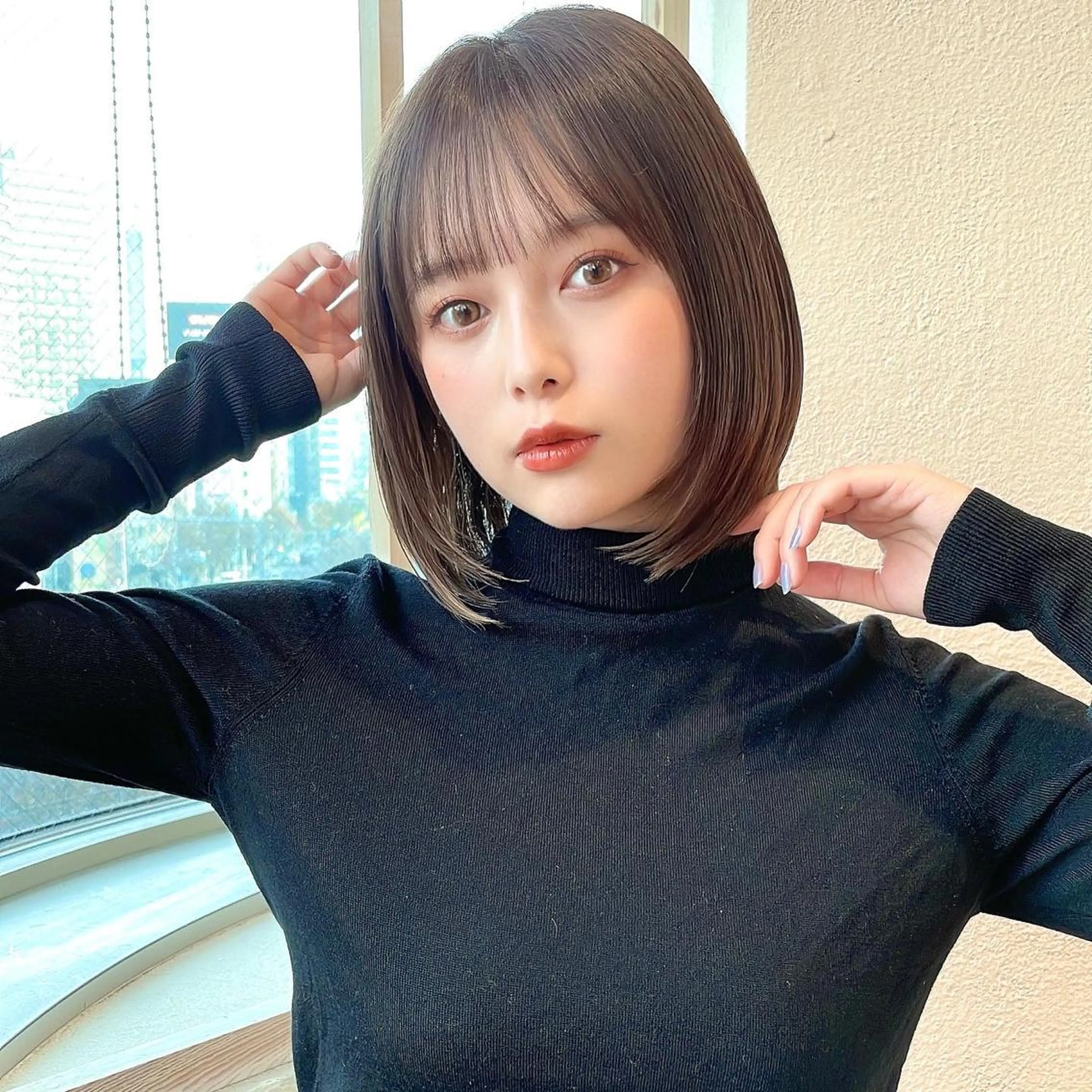 ショート 切りっぱなしボブ 前下がりボブ ショートボブ ボブ くびれヘア 市原 大翼のヘアスタイル