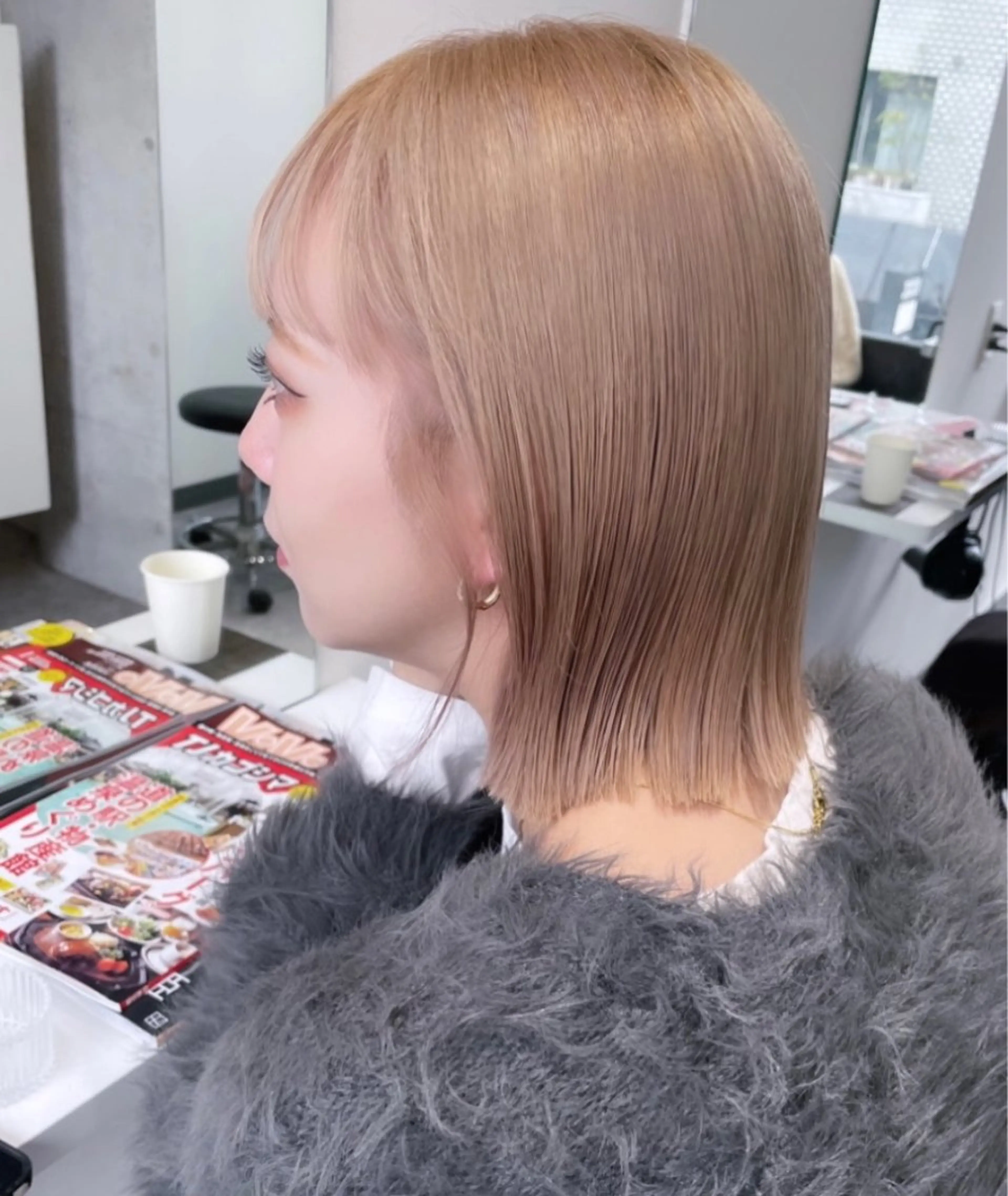 ミディアム カラー ハイトーンカラー カット ヘアカラー risako🇰🇷 韓国ヘア/レイヤーのヘアスタイル