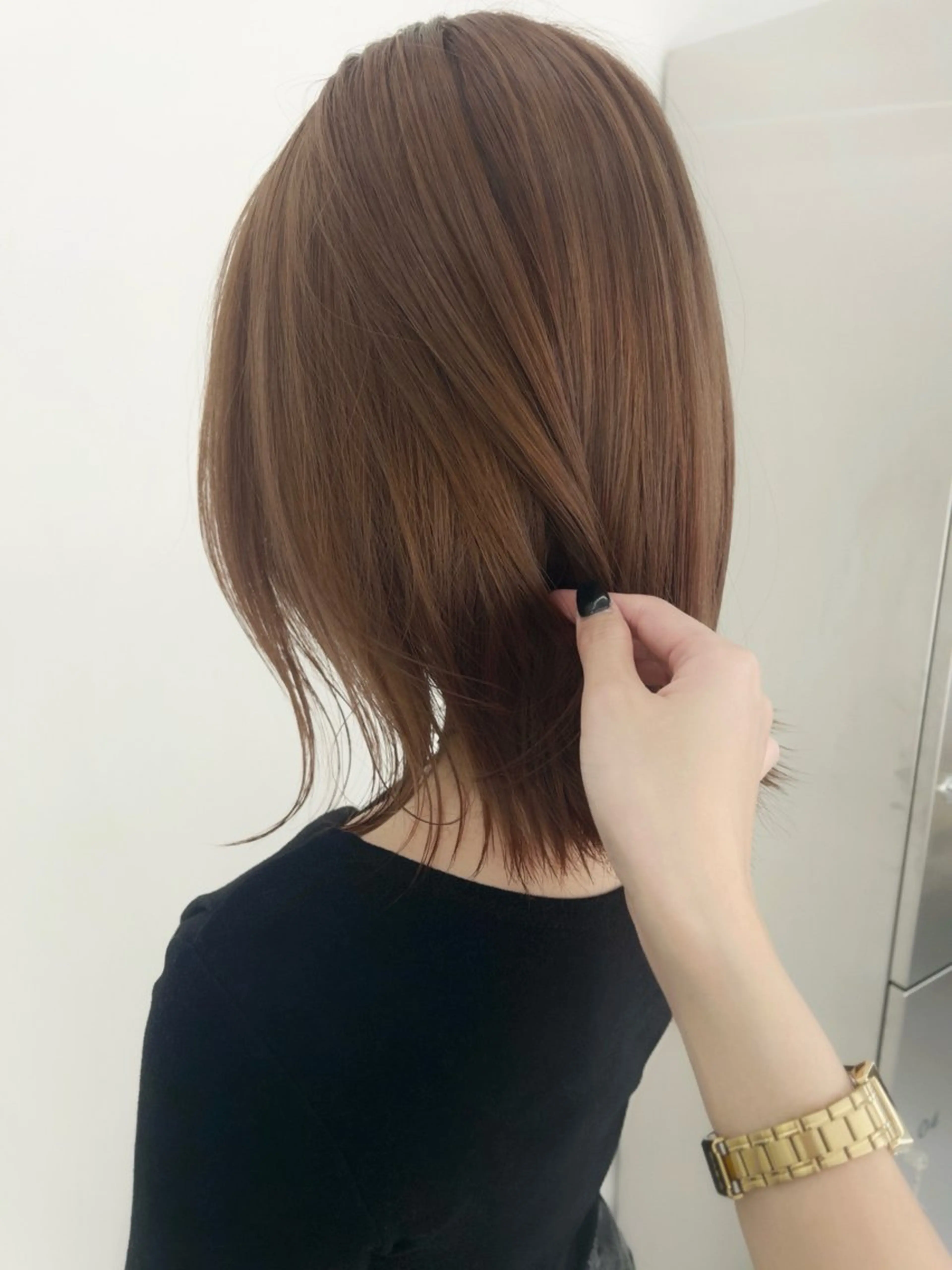 ミディアム カラー ヘアカラー トリートメント kosoraベージュ ハイトーン/デザインのヘアスタイル