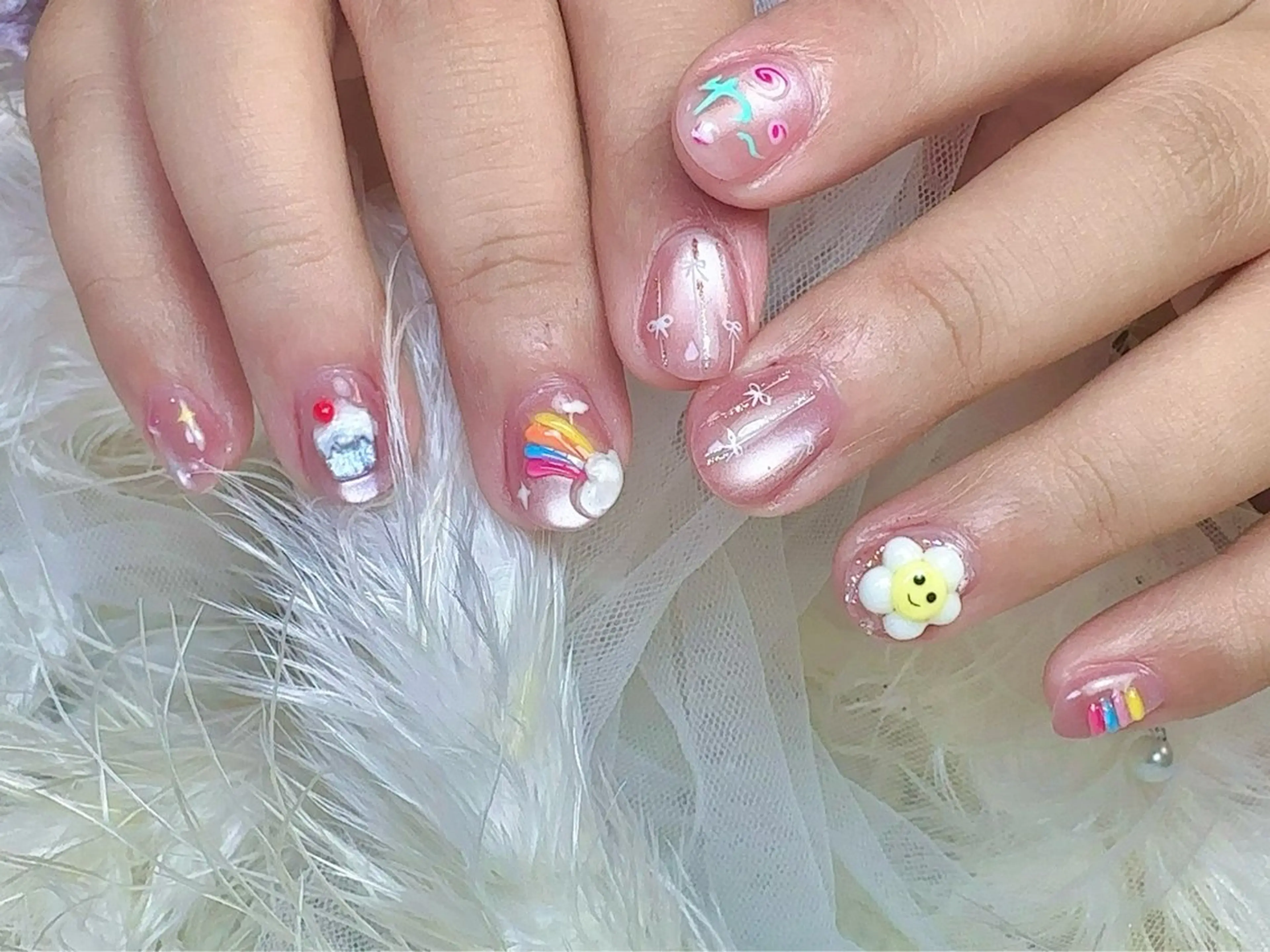 ネイル 成人式 長さ出し フットネイル フレンチネイル ジェルネイル ハンドネイル ハンドケア nail salon Feerieのネイルデザイン