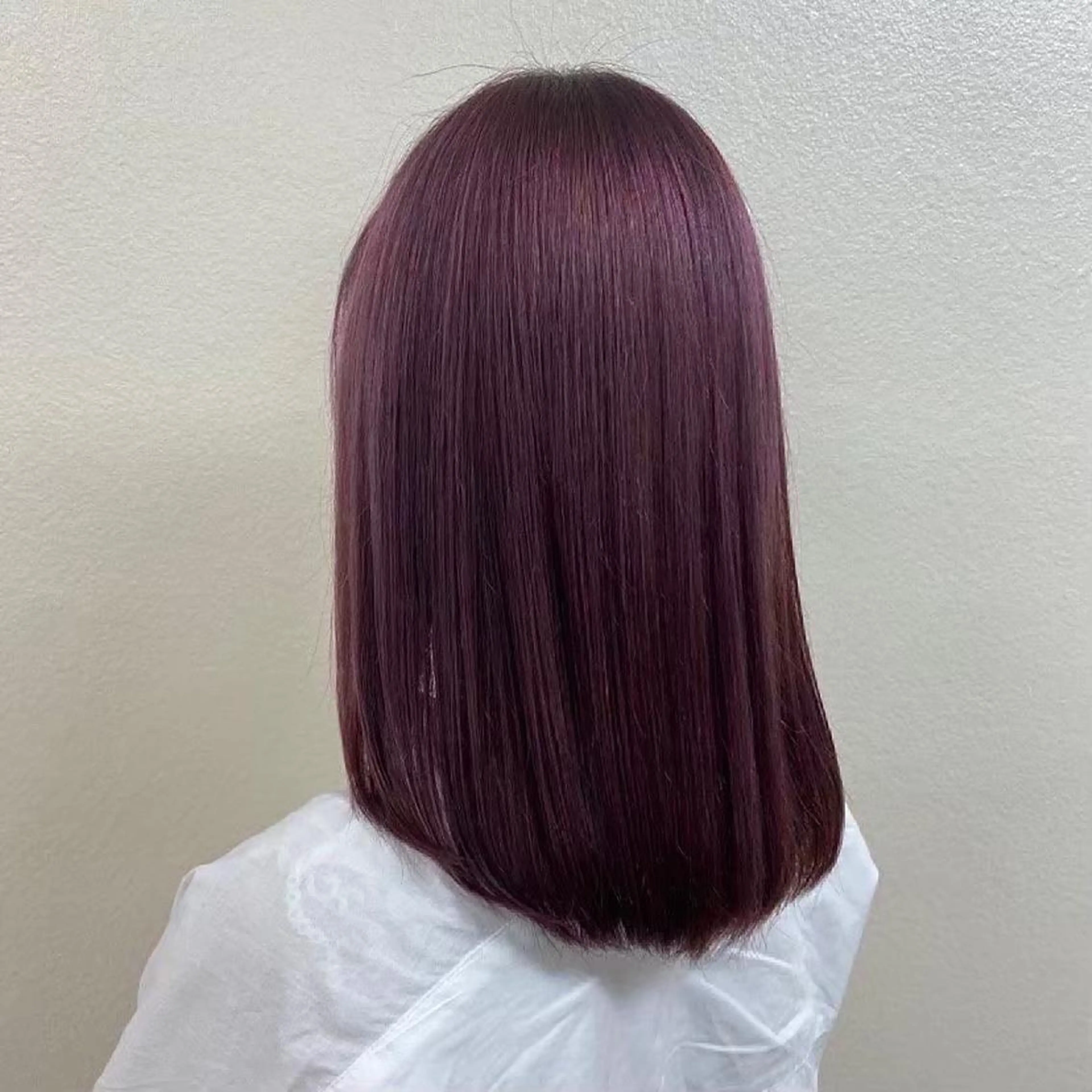 セミロング カラー ヘアアレンジ 透明感カラー パープルカラー 🤎大人かわいい🤎 韓国レイヤー🤎力丸のヘアスタイル