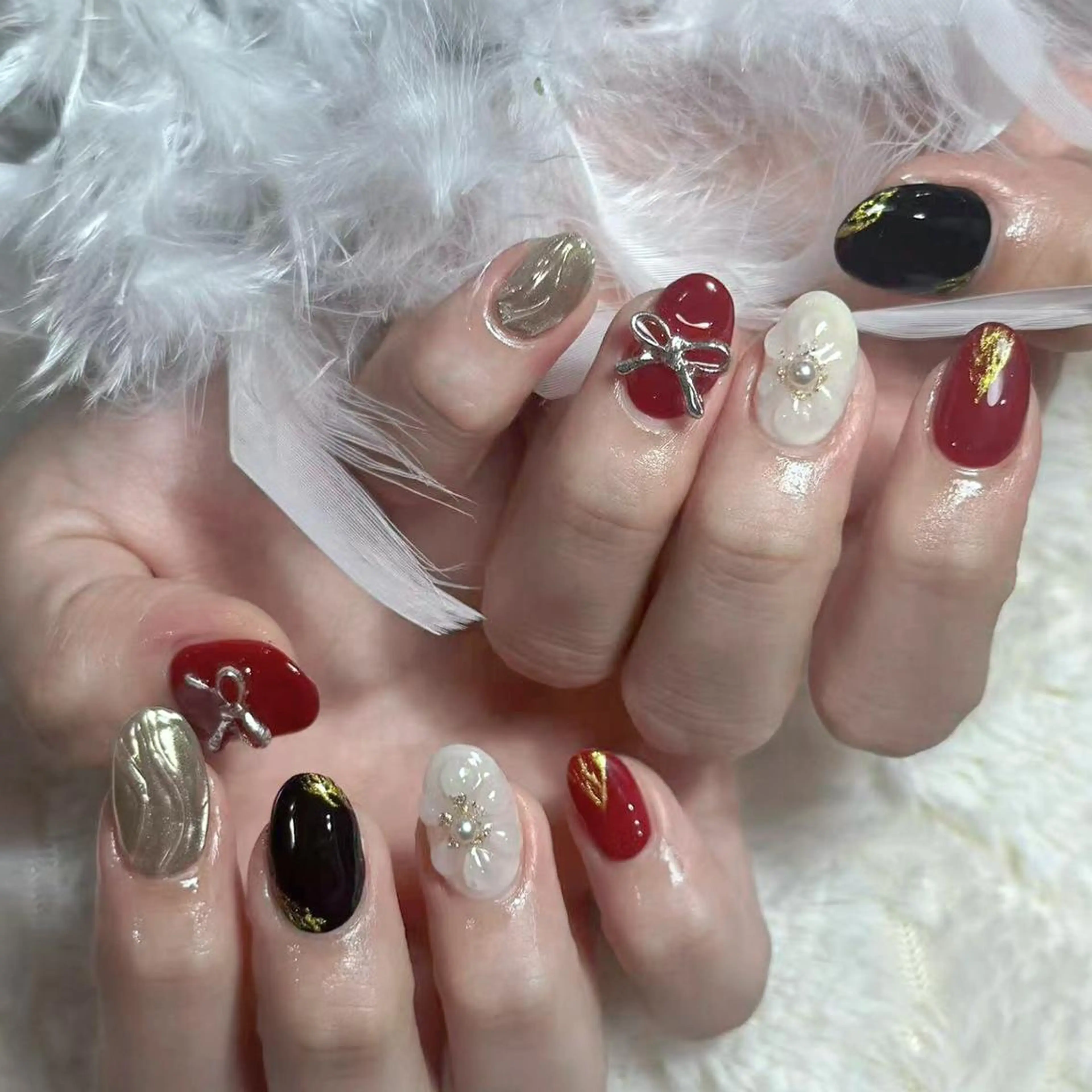 ネイル アートネイル オーロラネイル ガーリー キラキラネイル 韓国ネイル Nail Monsterのネイルデザイン