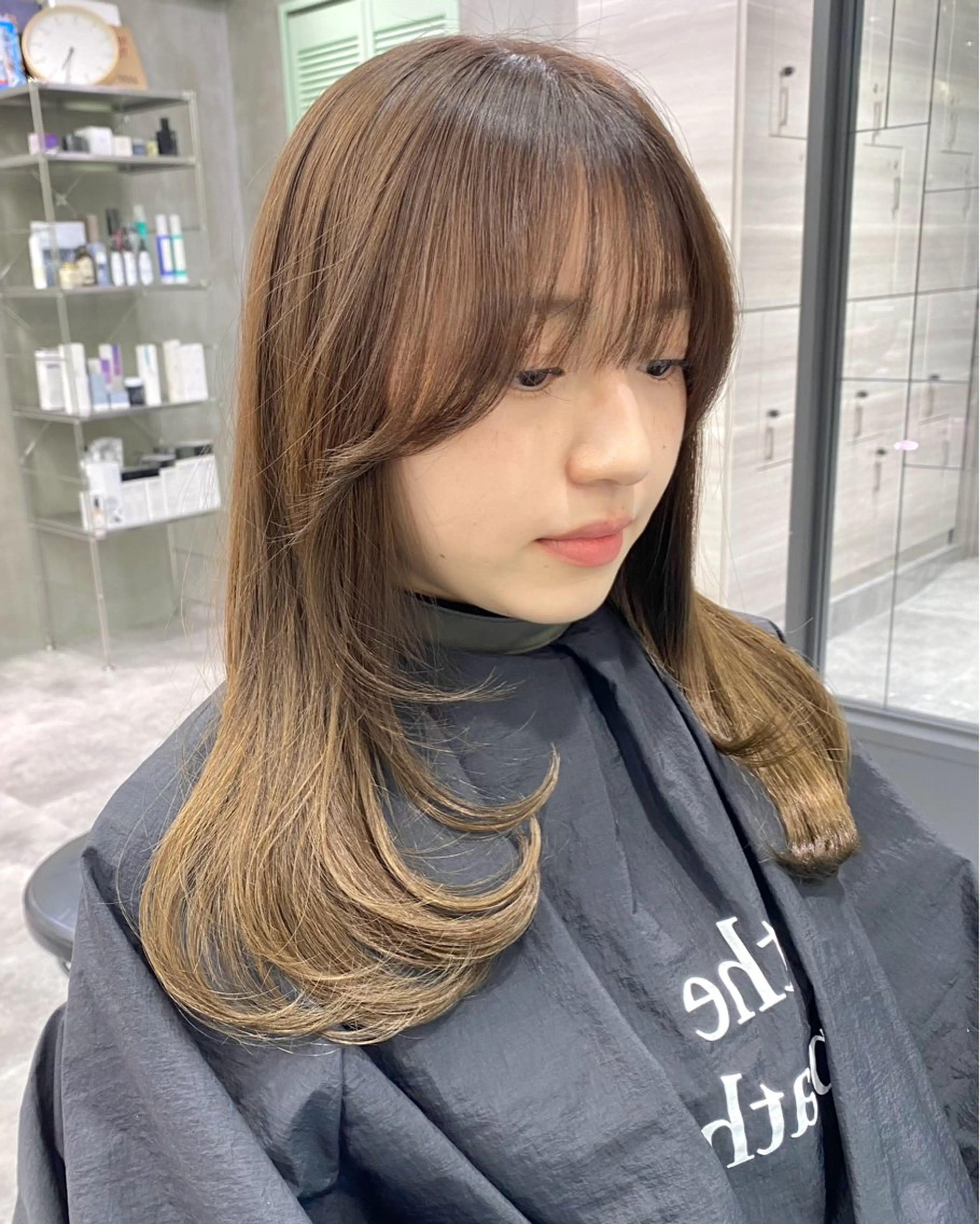 ミディアム カラー 透明感カラー レイヤーカット 🍈yurina パーマ🍈のヘアスタイル