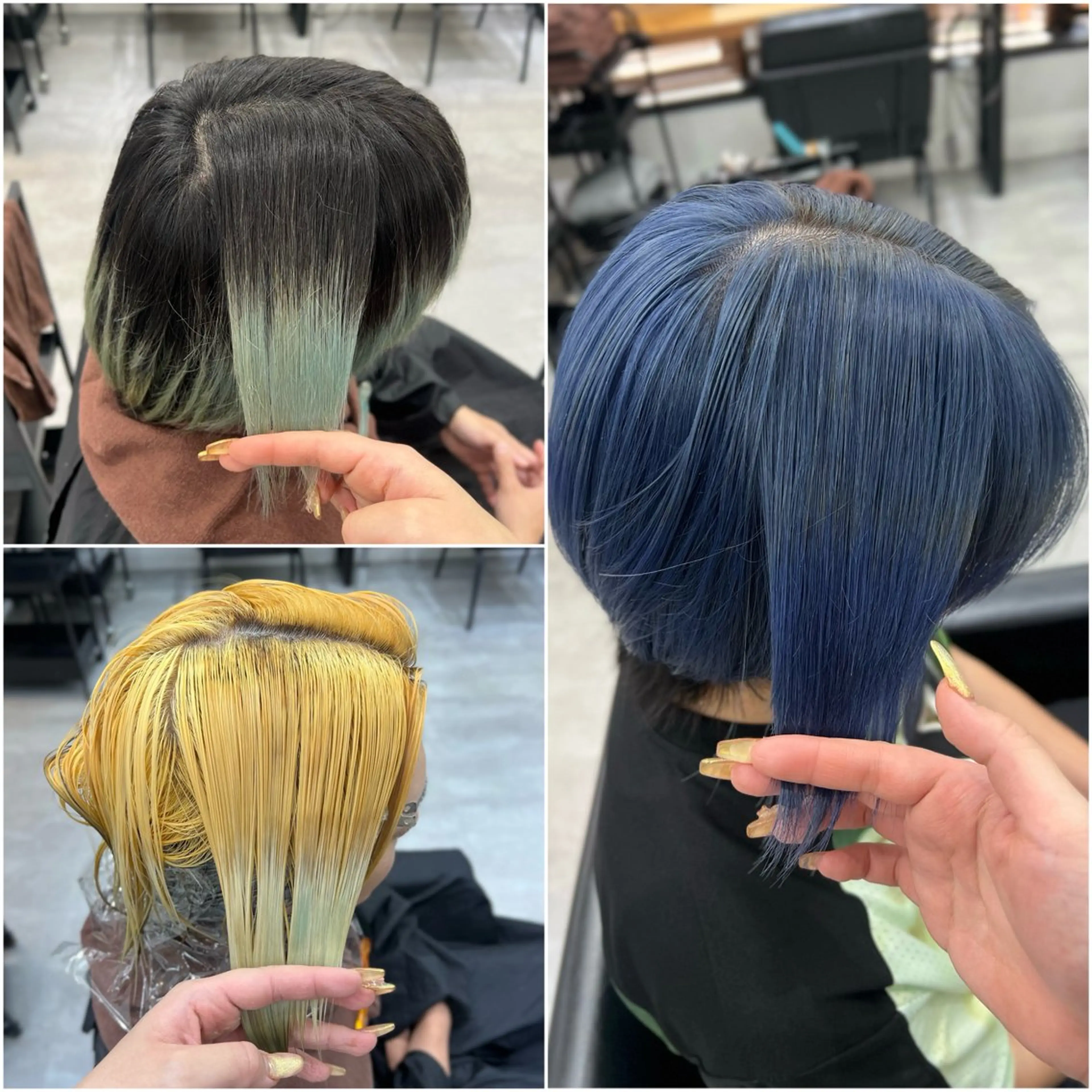 ショート カラー シールエクステ ブリーチ ブルーカラー 透明感カラー デザインカラー カットモデル募集 八王子/kyocoのヘアスタイル