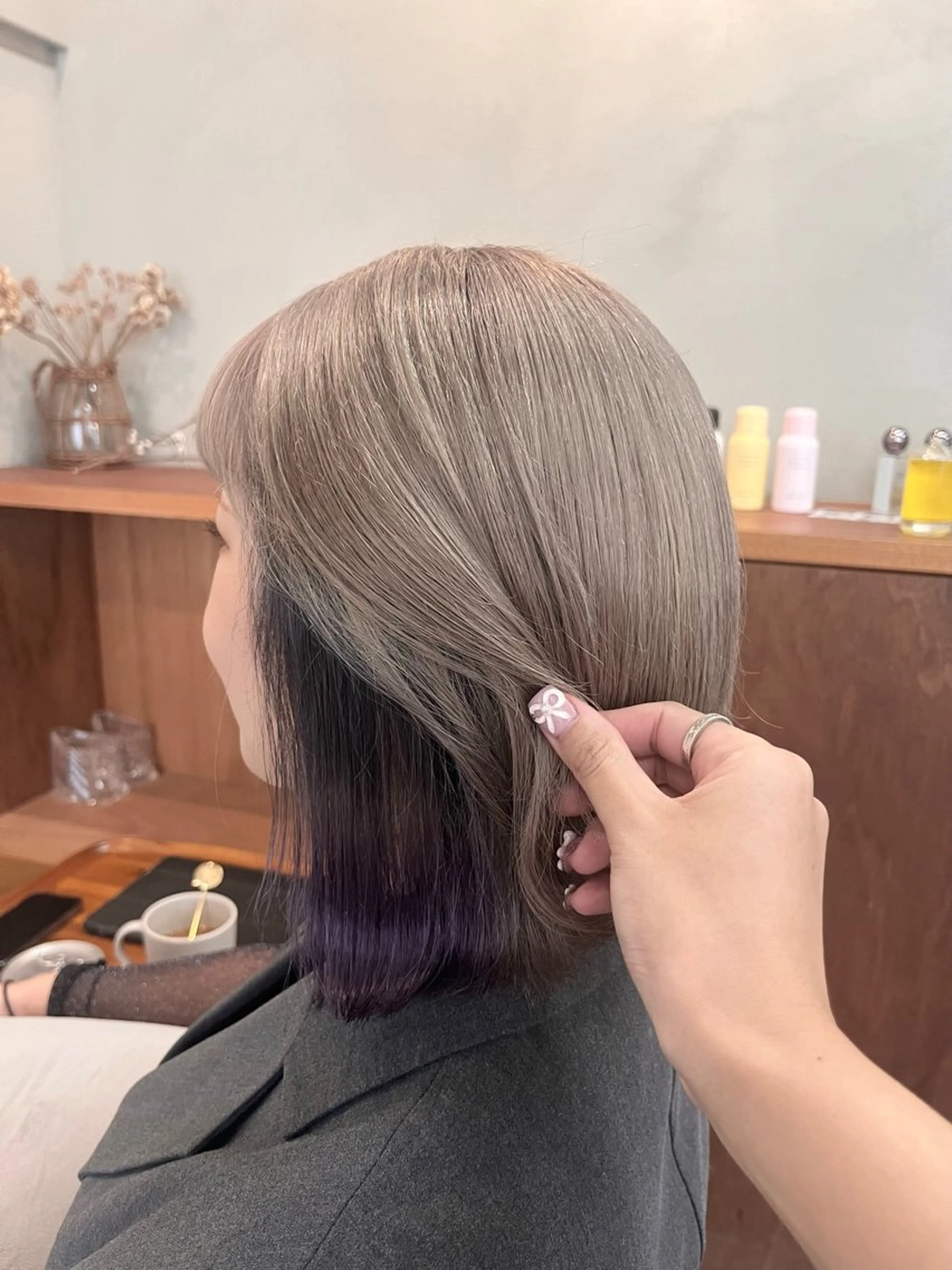 ミディアム カラー デザインカラー 暖色カラー／ ヘアセット🌛櫻井舞のヘアスタイル