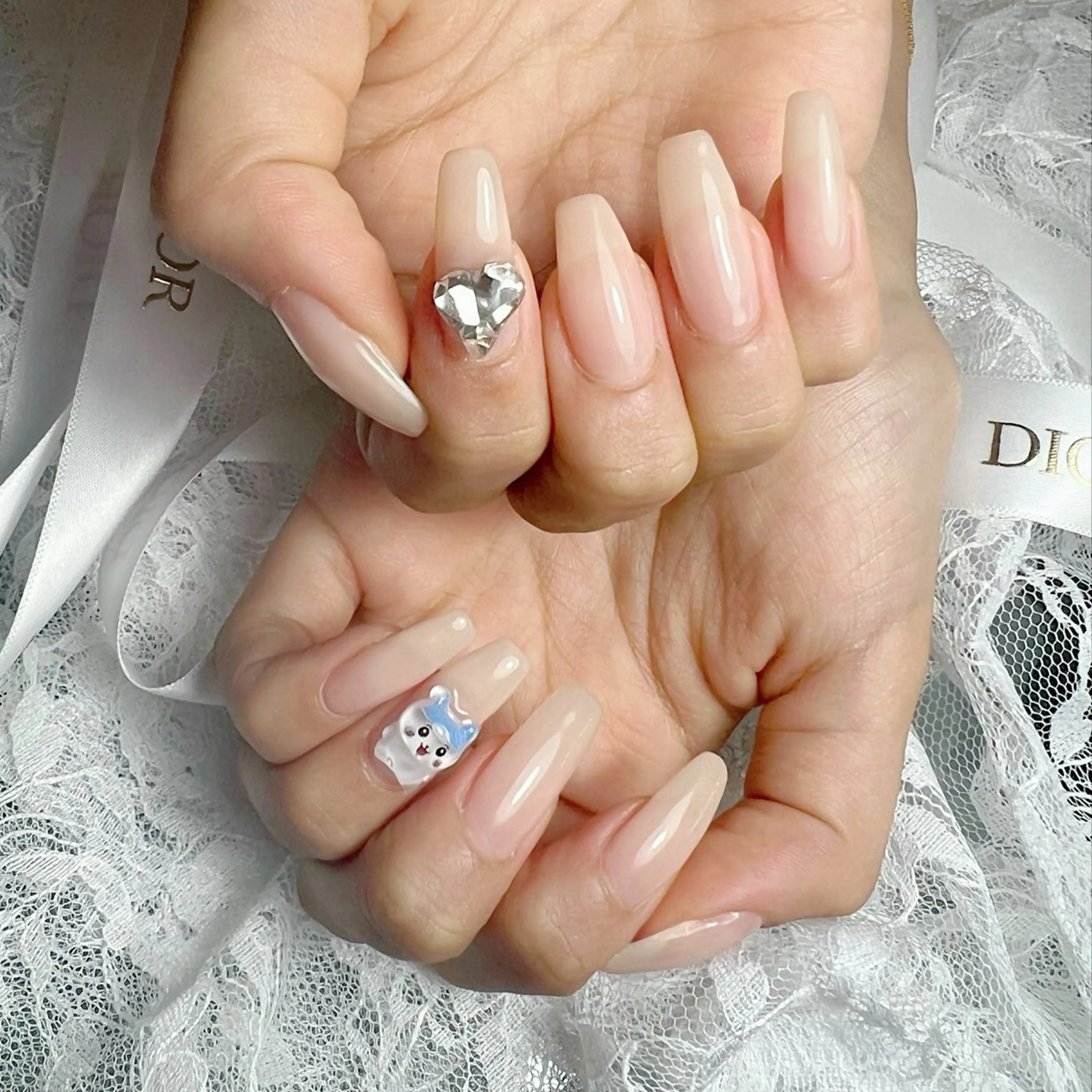 ネイル ロングネイル ワンカラーネイル ハンドネイル miku nail🦋のネイルデザイン