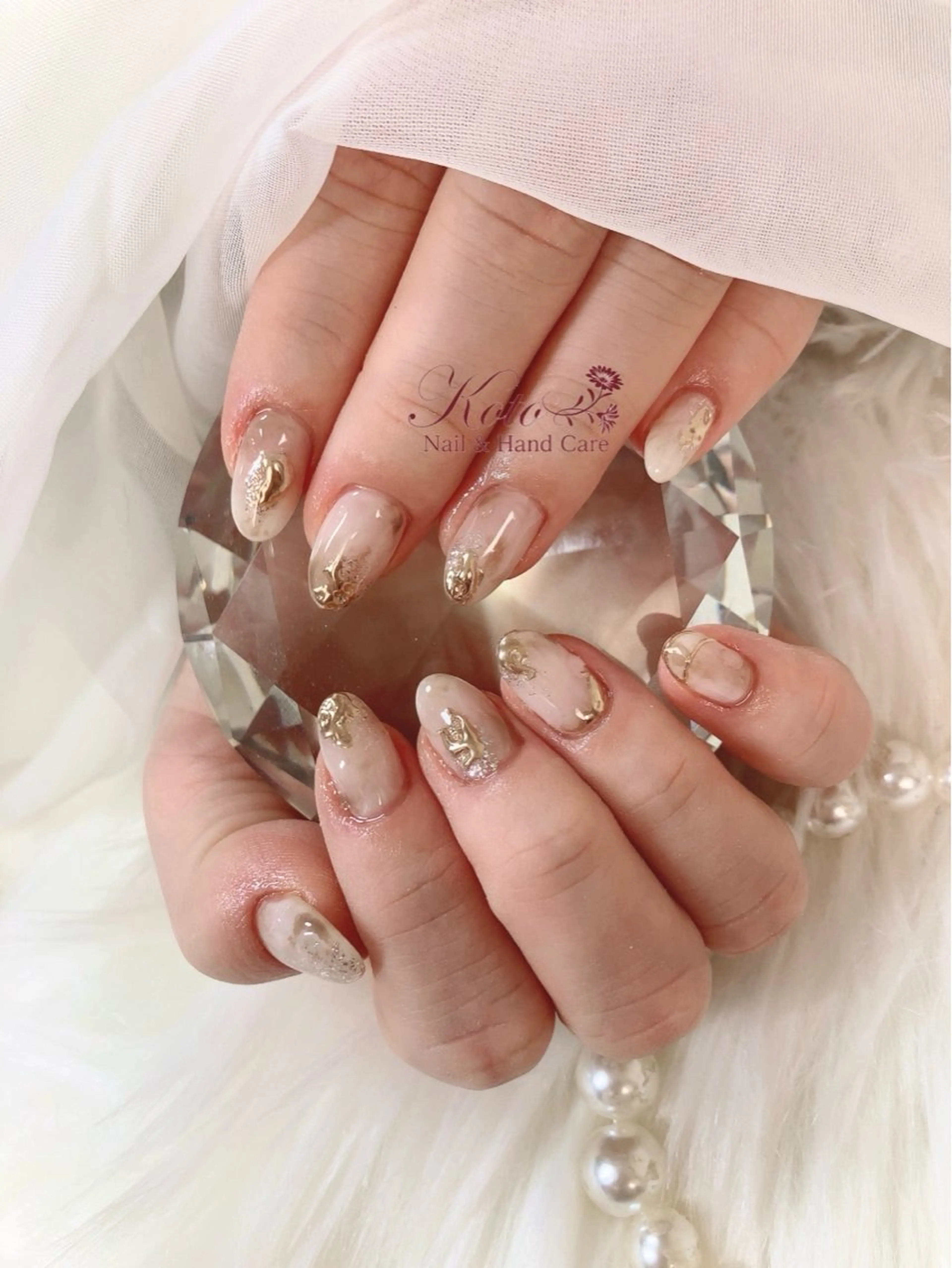 ネイル 長さ出し ジェルネイル 持ち込み ニュアンスネイル 赤色 ハンドネイル Nail Salon KOTOのネイルデザイン