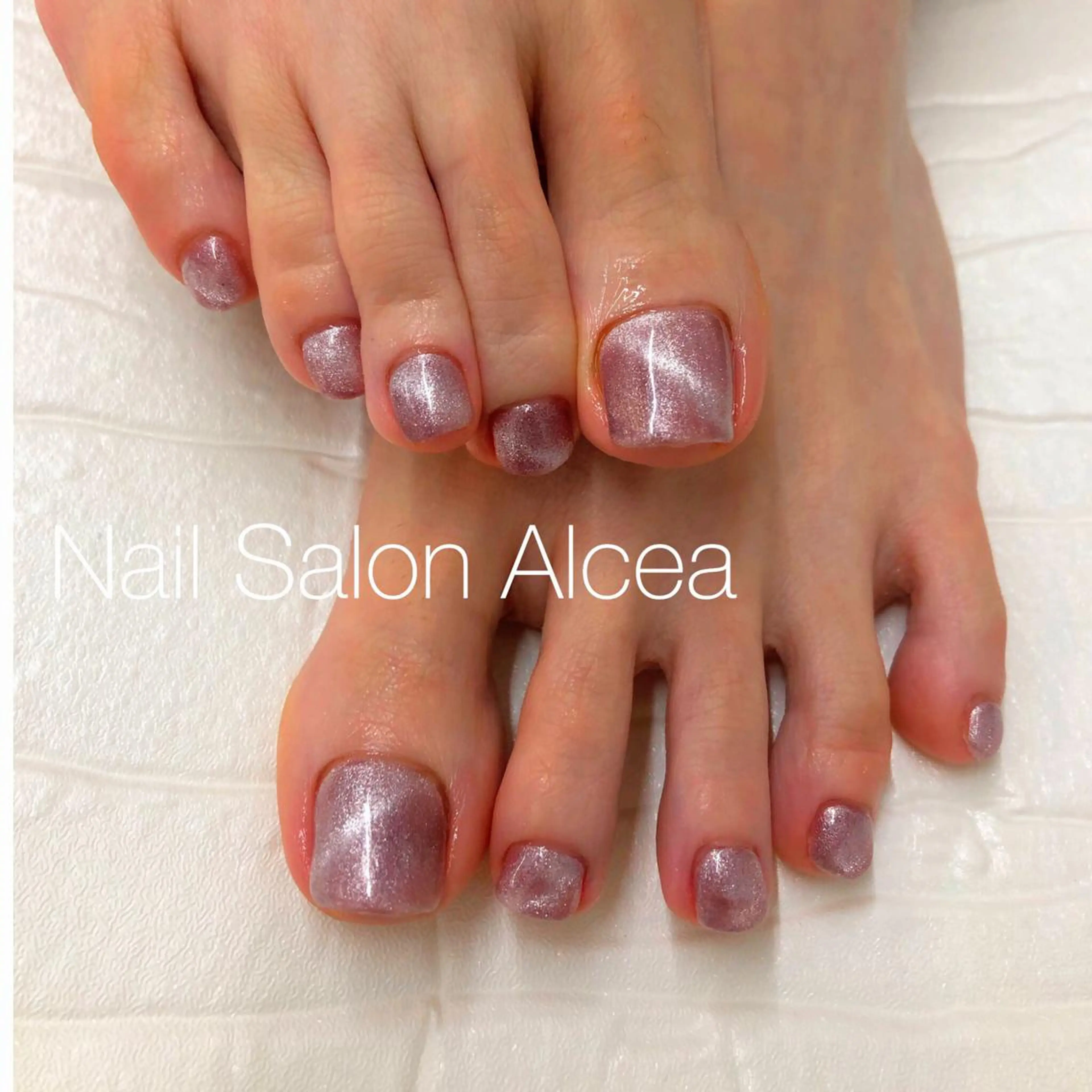 ネイル フットネイル ラメ(グリッター) マグネットネイル ピンク CHILO 木村のネイルデザイン