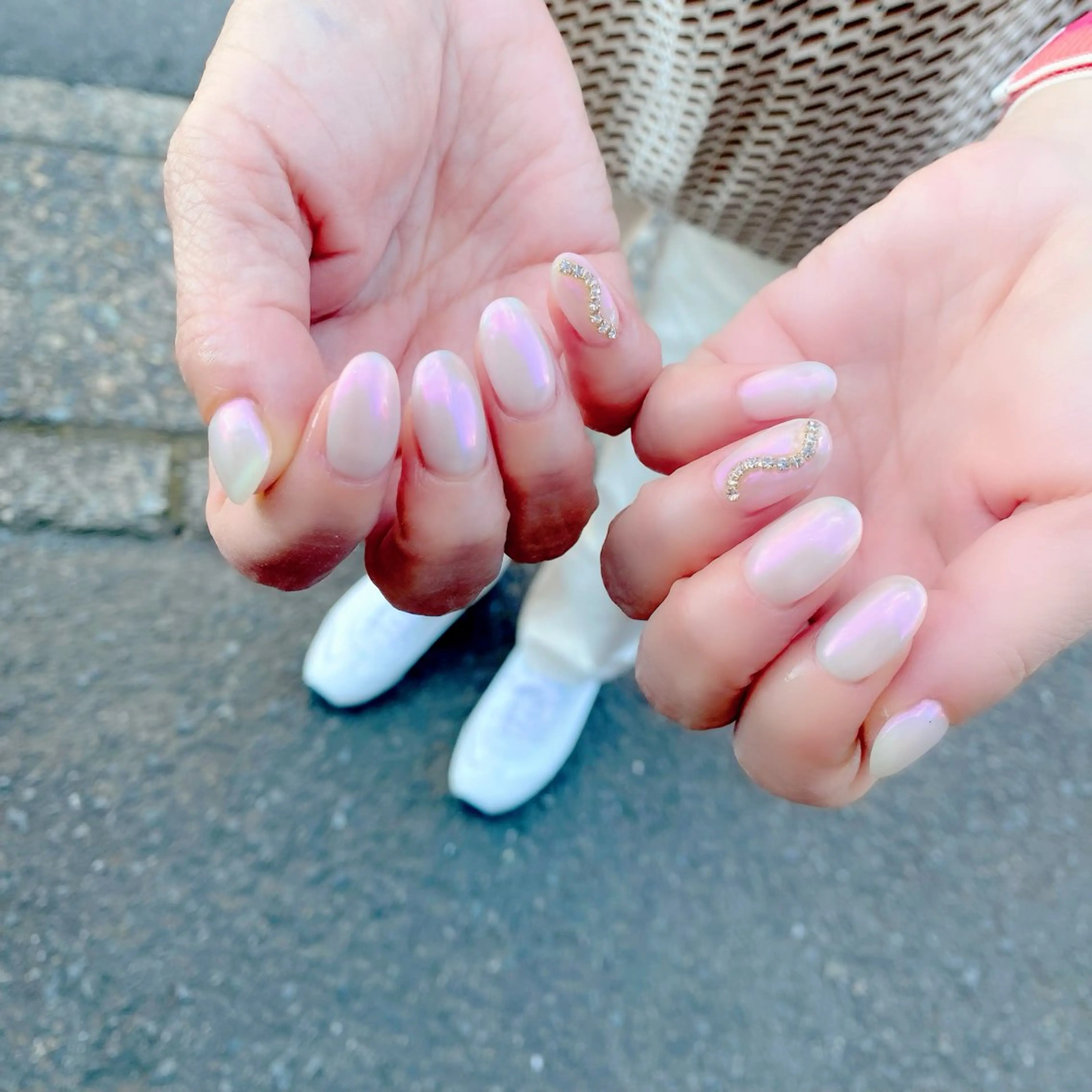 ネイル オーロラネイル ミラーネイル ピンク Salon Ｋのネイルデザイン