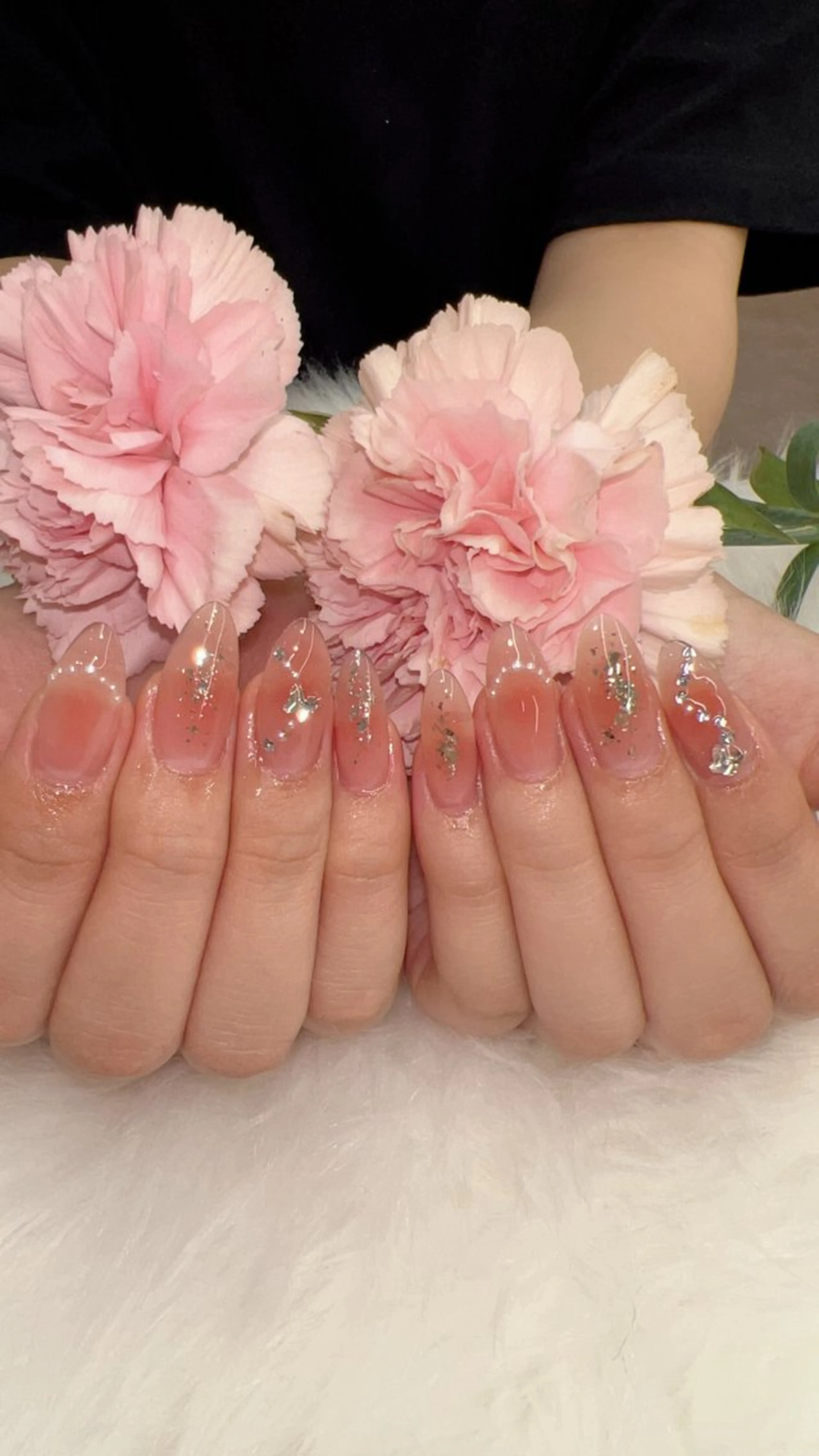ネイル チークネイル 長さ出し フラッシュネイル フットネイル フレンチネイル ハンドネイル ハンドケア Nikoネイルサロン 上野店のネイルデザイン