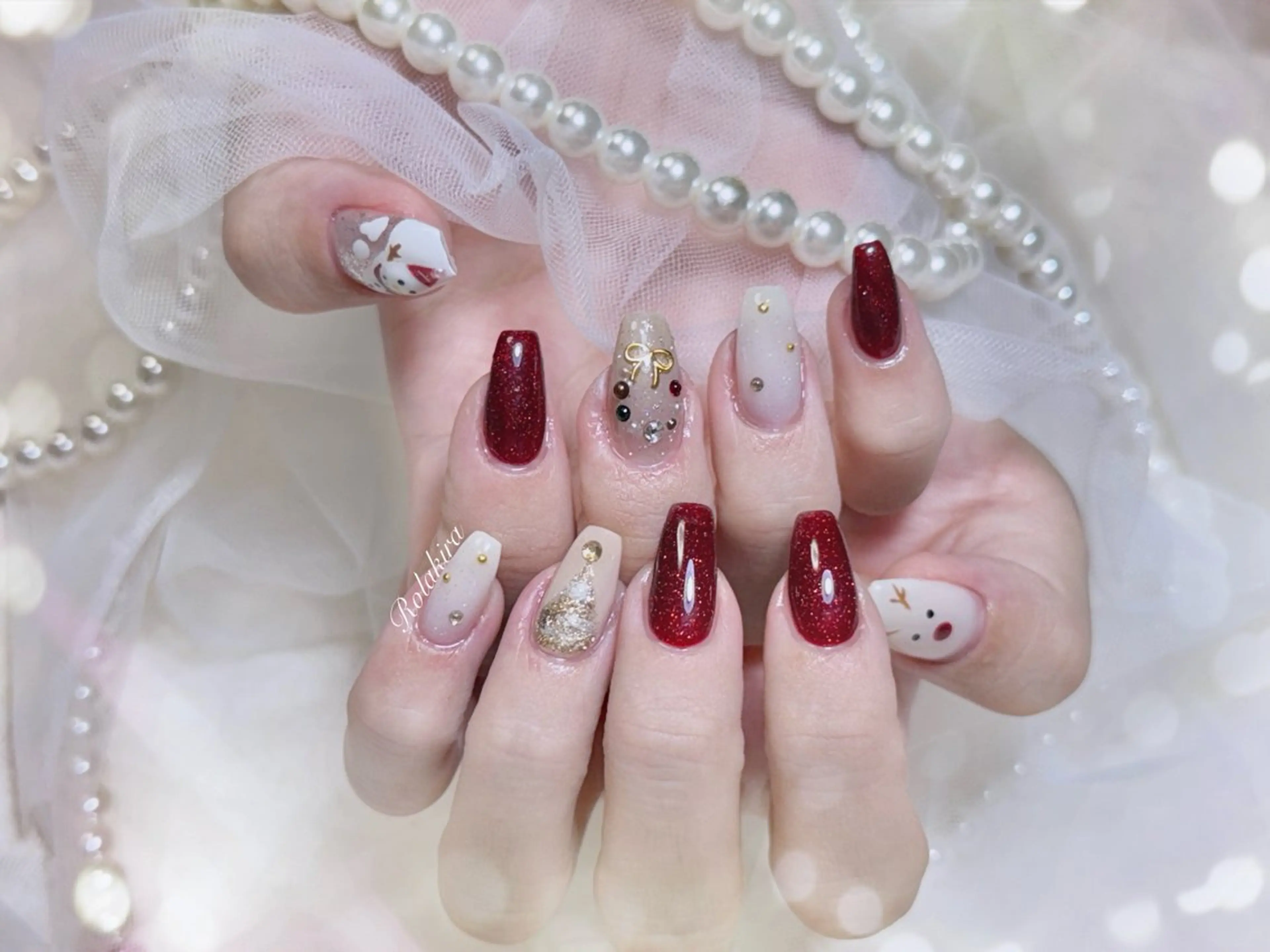 ネイル チークネイル 長さ出し フレンチネイル ジェルネイル 韓国ネイル ハンドネイル Rola kira nail salon所属・Rola kira 麗のネイルデザイン