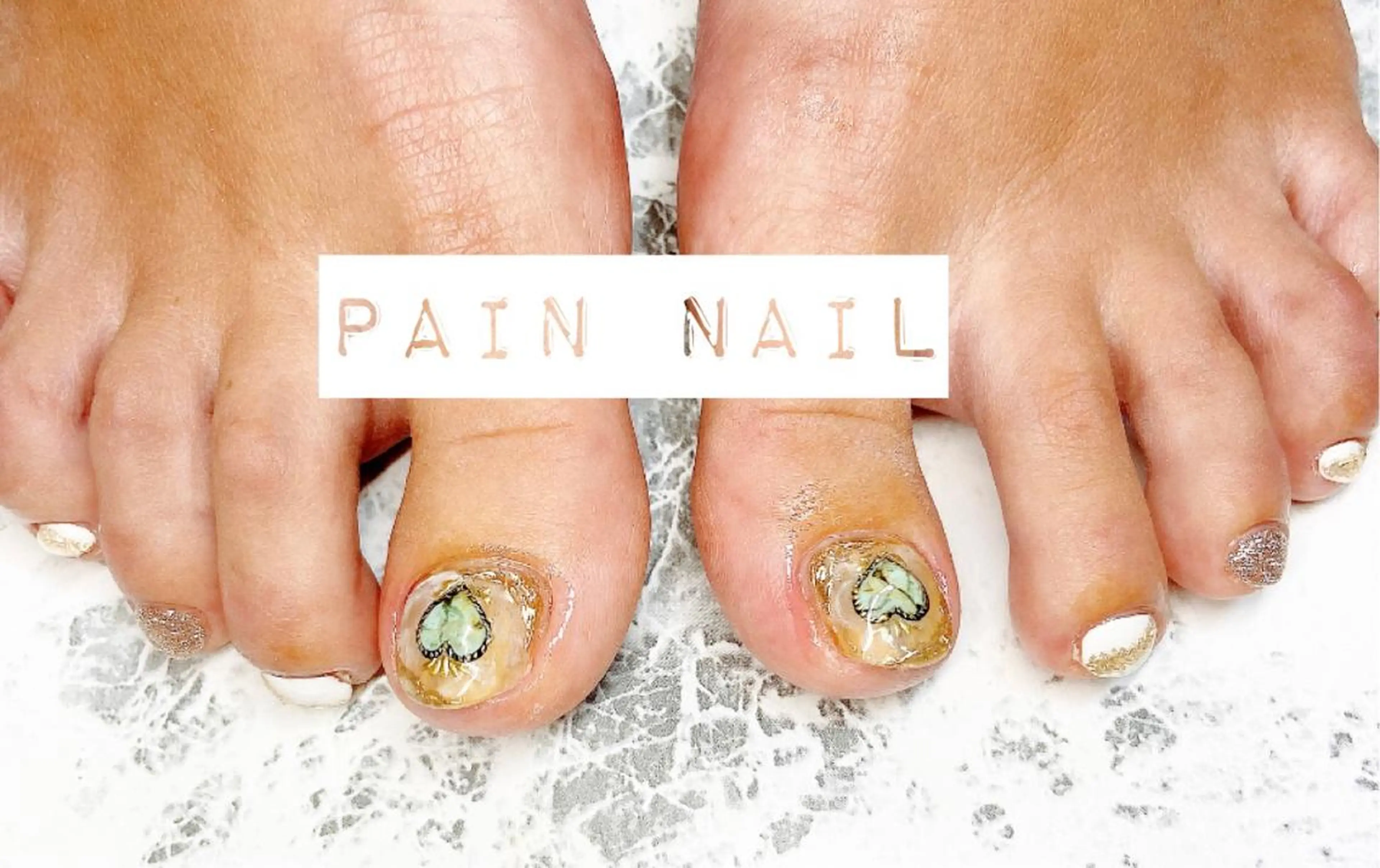 ネイル フラッシュネイル ハート ラメ(グリッター) P. nailのネイルデザイン