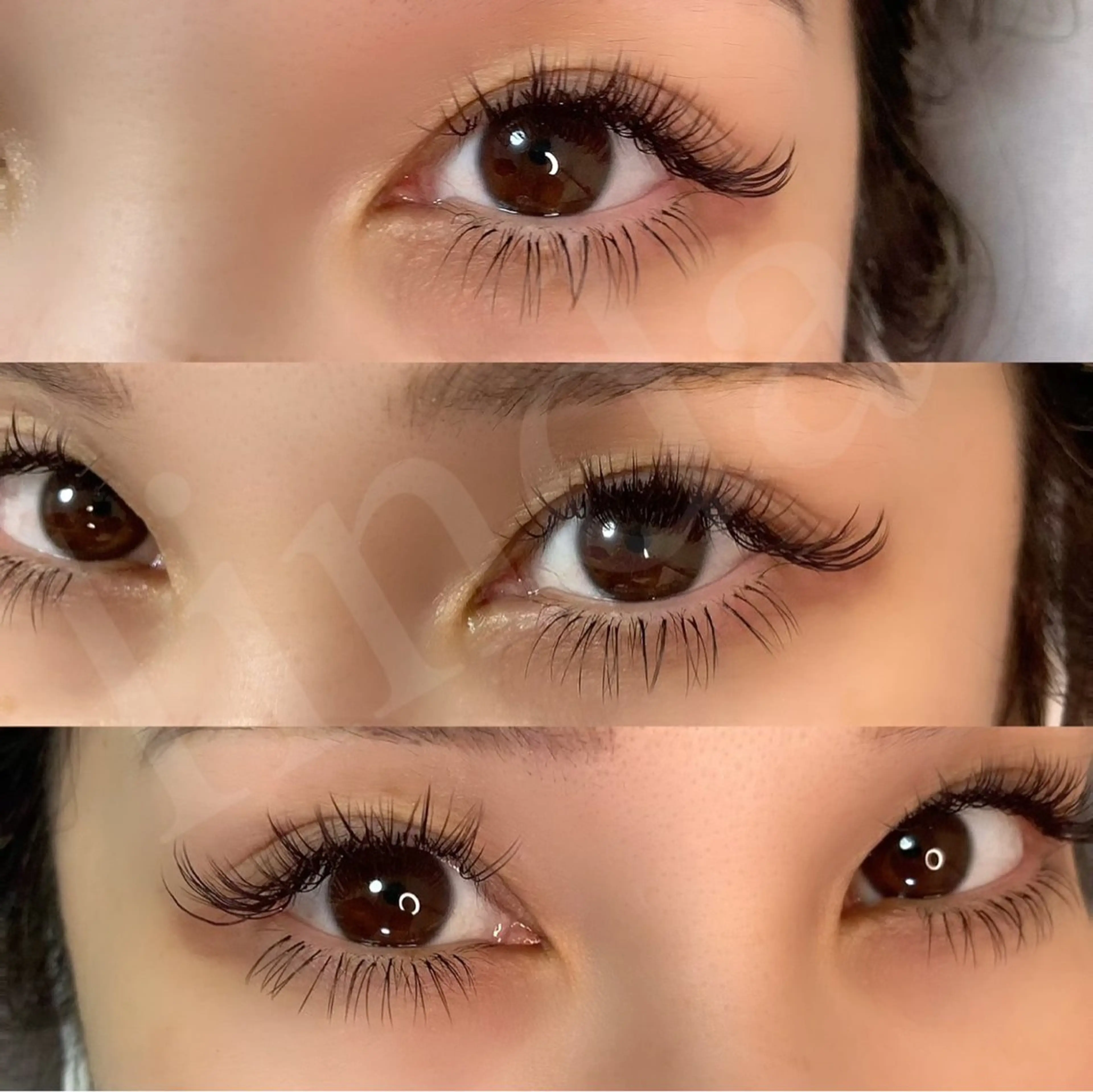 マツエク・マツパ カラーマツエク フラットラッシュ 目尻長め ボリュームラッシュ マツエク linda lashesのマツエク・マツパデザイン
