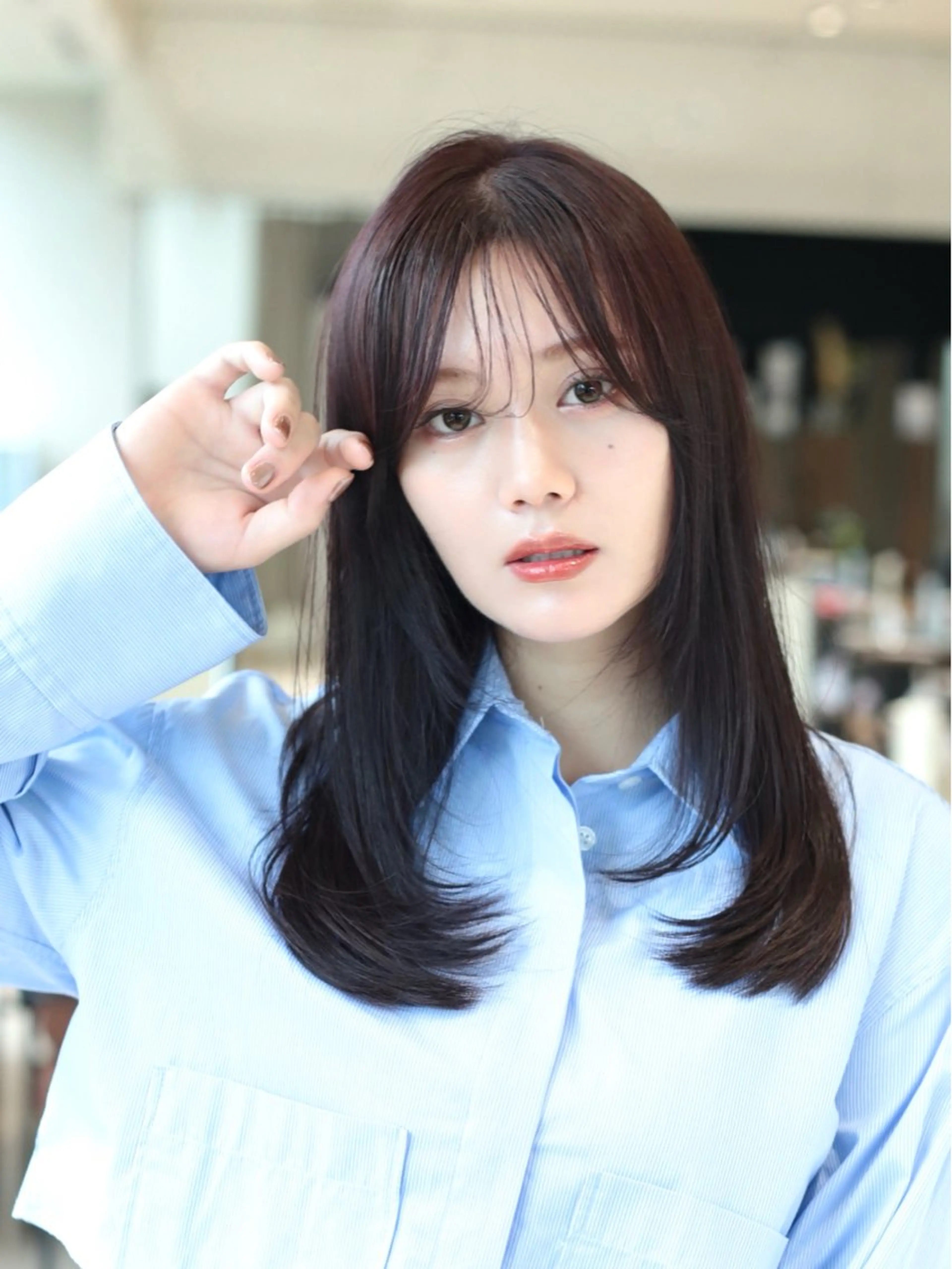 セミロング カラー レイヤーカット 似合わせカット レイヤー/顔周り /透明感🩶高橋大のヘアスタイル