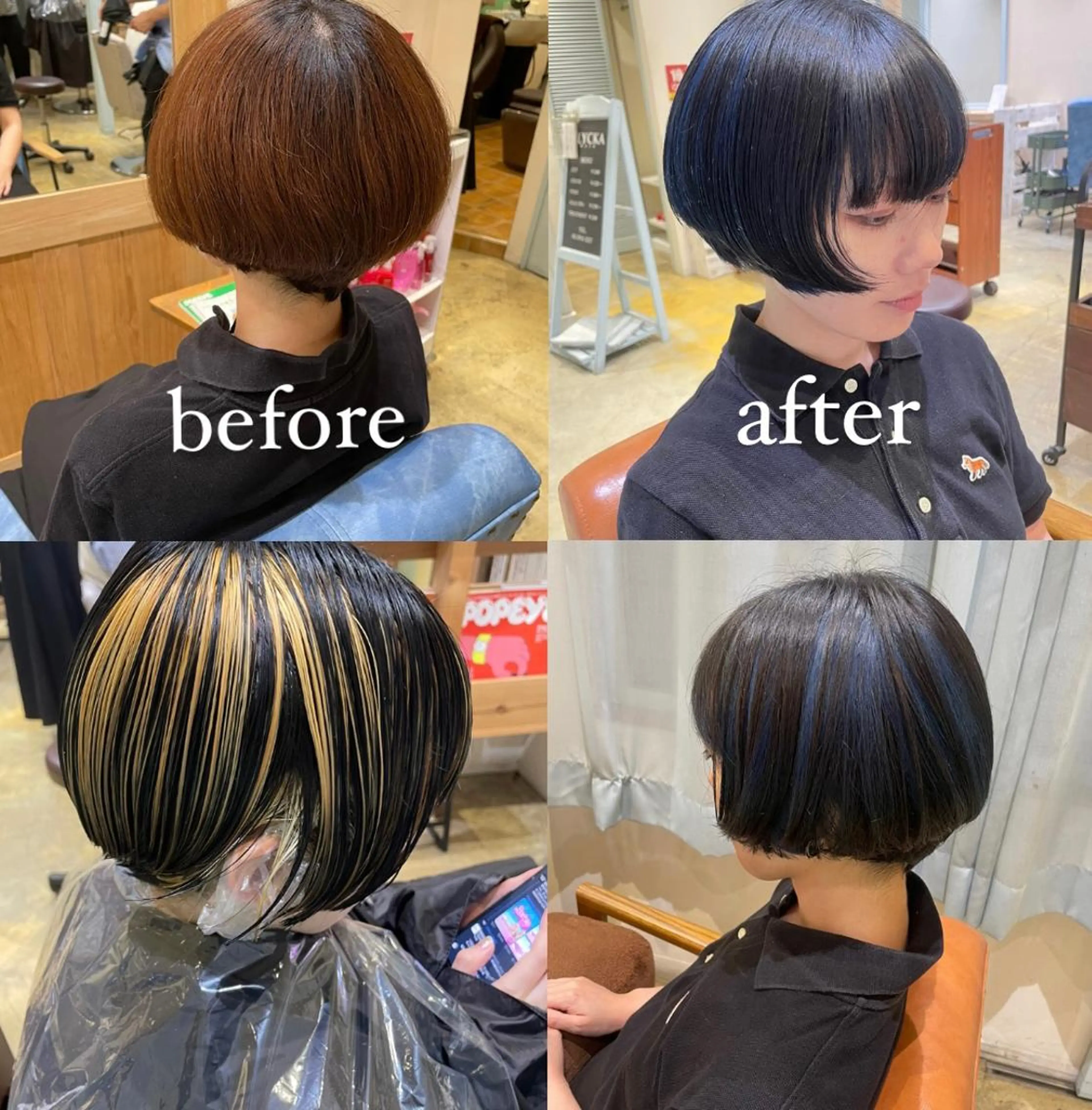 ショート カラー 🌱ぱっつとボブカ ット🌱/Ryotaのヘアスタイル